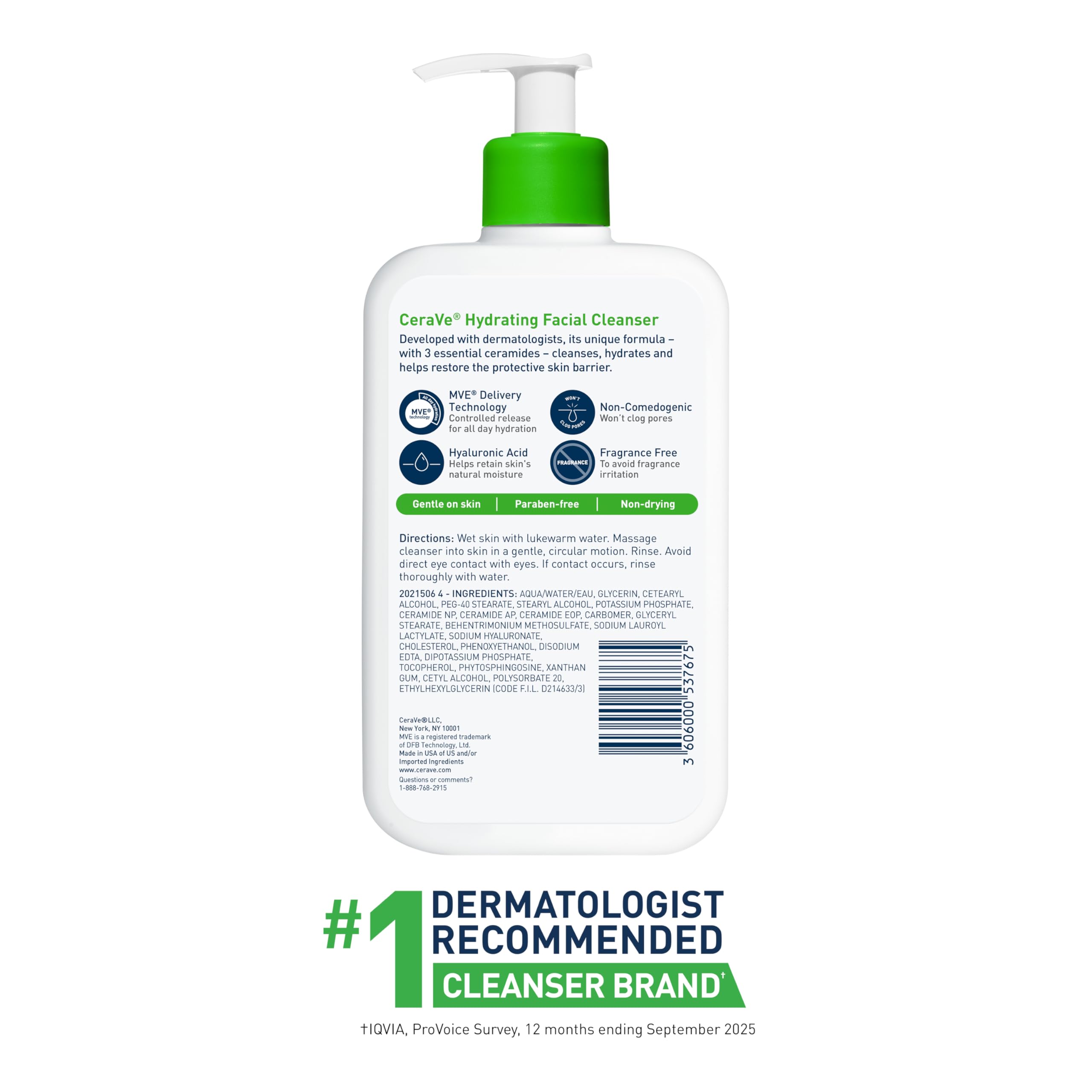 CeraVe Hydrating Cleanser with Hyaluronic Acid, Face Wash for... - CeraVe Official Product View 8