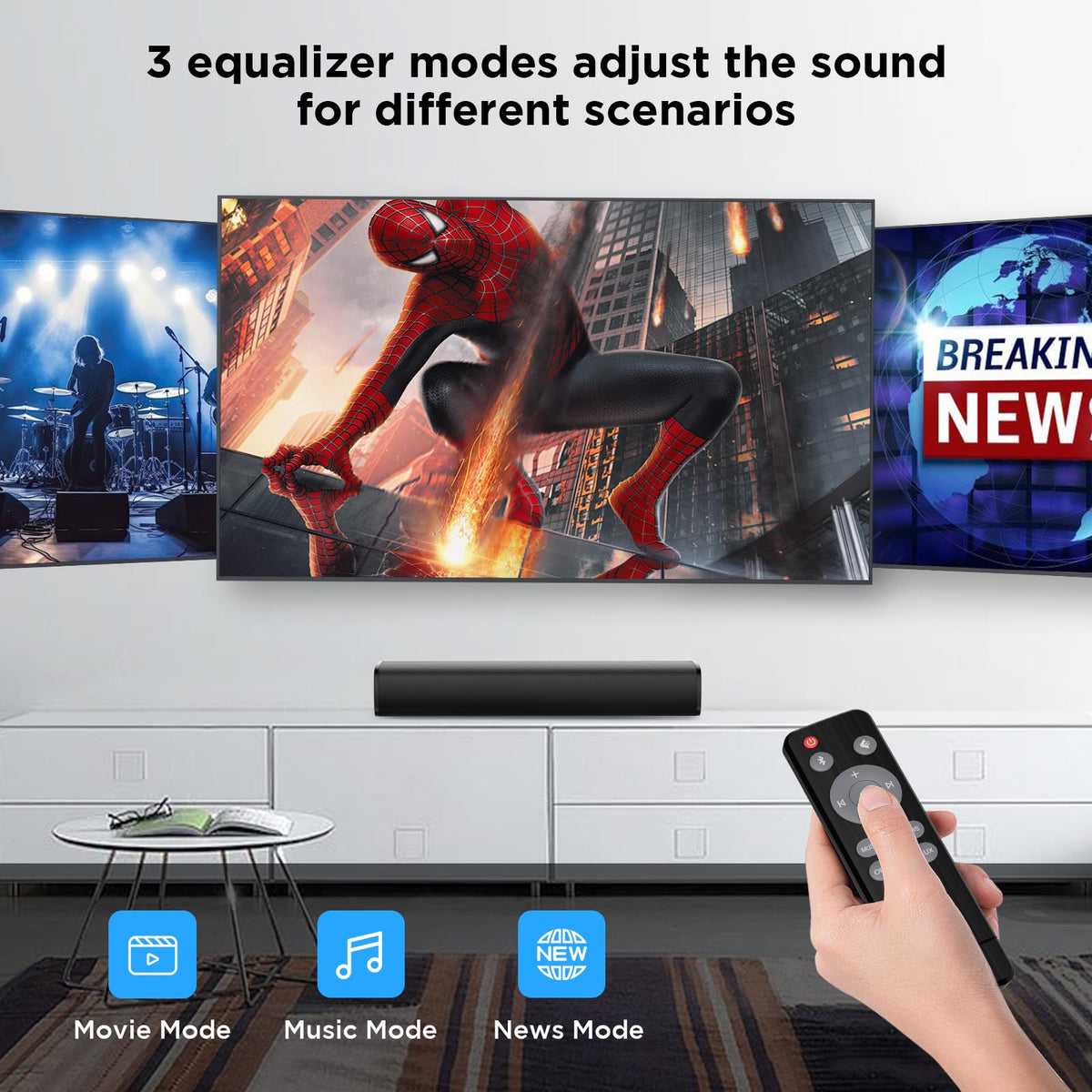 MZEIBO Sound Bar 50W for Smart TV Bluetooth 5 3 Speaker 17 - MZEIBO Official Imagery - 6