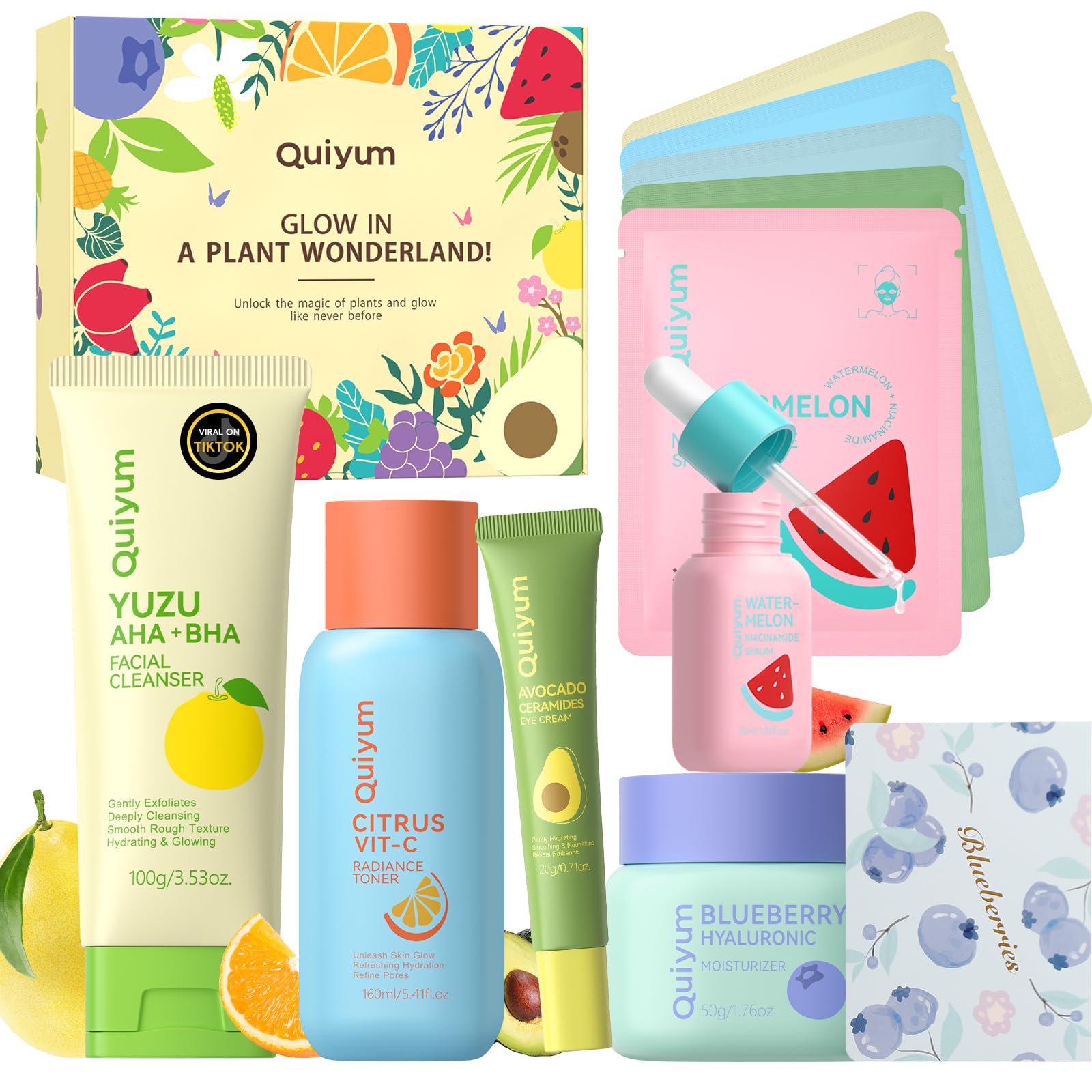 Fruit Skin Care Set, Birthday Christmas Beauty Gift, Skincare Kit - QUIYUM