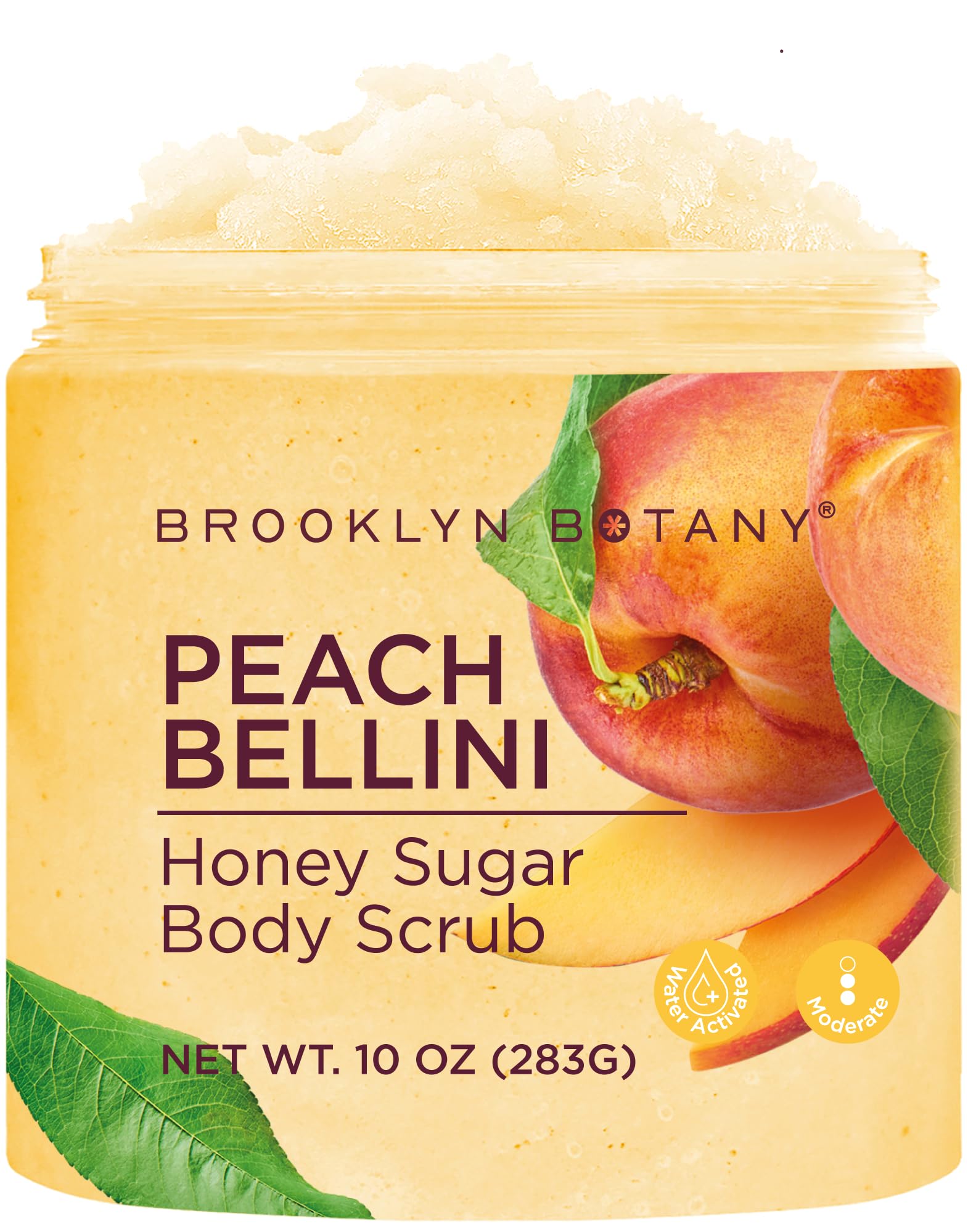 Brooklyn Botany Peach Bellini Honey Sugar Scrub for Body – Deeply Hydrating and - Brooklyn Botany Official Product View 2