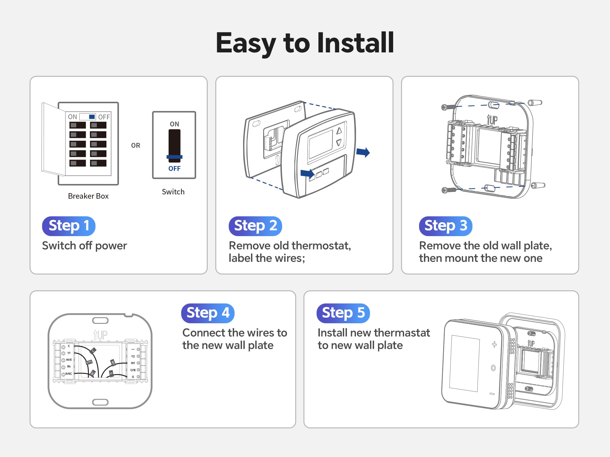 vine Smart Thermostat for House, WiFi Thermostats for Home Compat - vine Official Product View 3