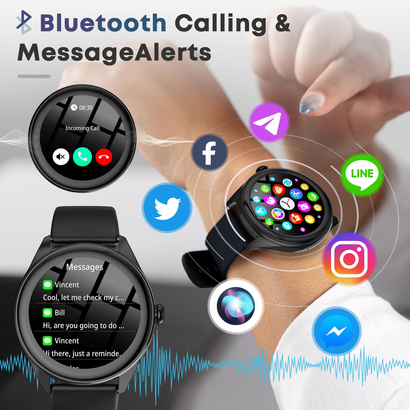 DIVOAZBVO Smart Watch for Men, 1.39" HD Touchscreen Smartwatch with 12 - View 6