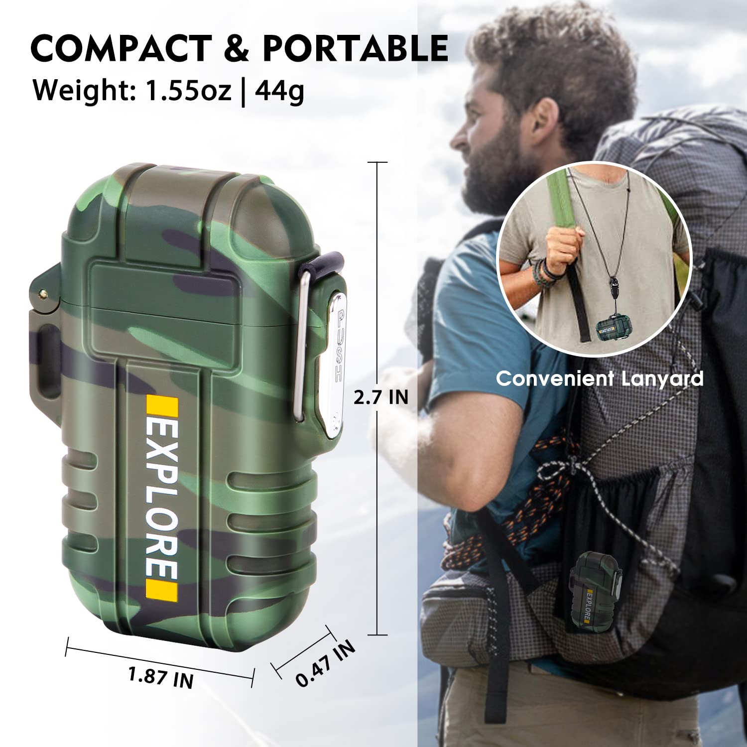 LcFun Electric Dual Arc Lighter Mens Stocking Stuffers Camping Ga - LcFun Official Product View 2