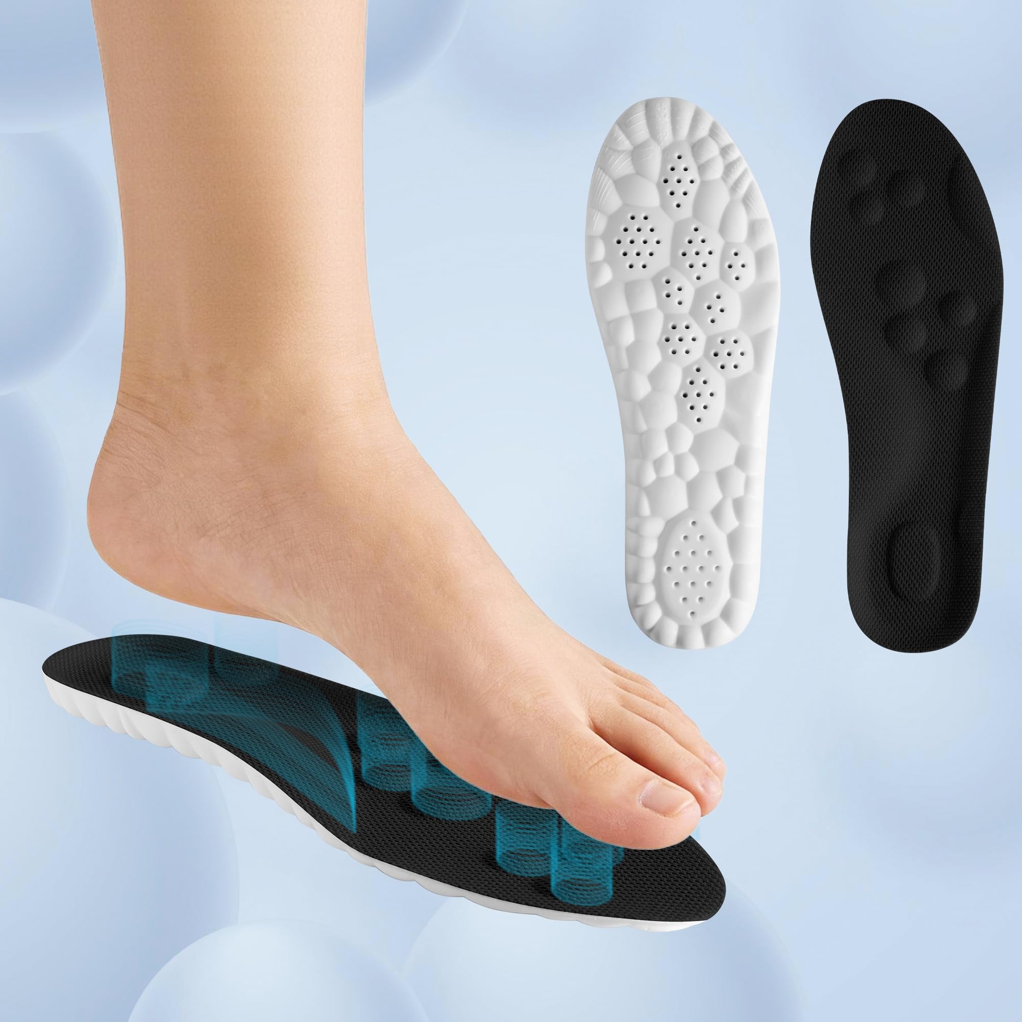 CCOBCHY 4D Memory Foam Shoe Insert for men and women providing all-day comfort and supportive cushioning.