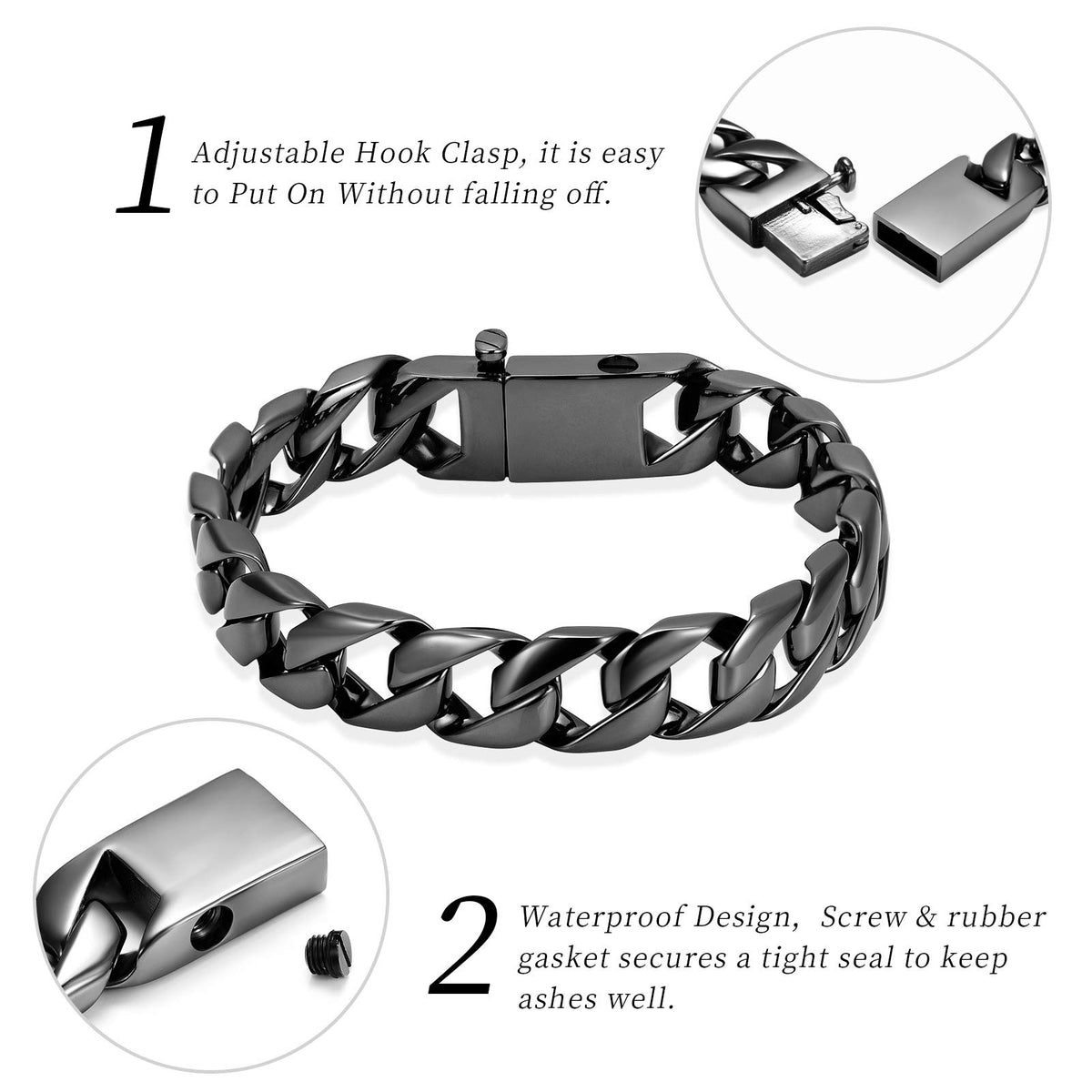 shajwo Cremation Urn Bracelet for Ashes for Men - shajwo Official Imagery - 5