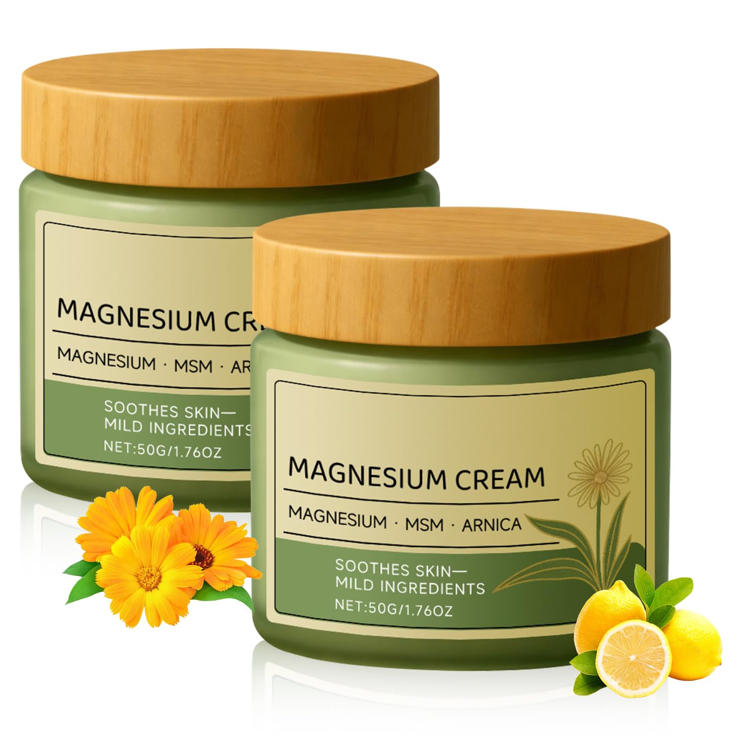 2 Pack Magnesium Cream with MSM & Arnica,Soothing Cream, Soothing Care