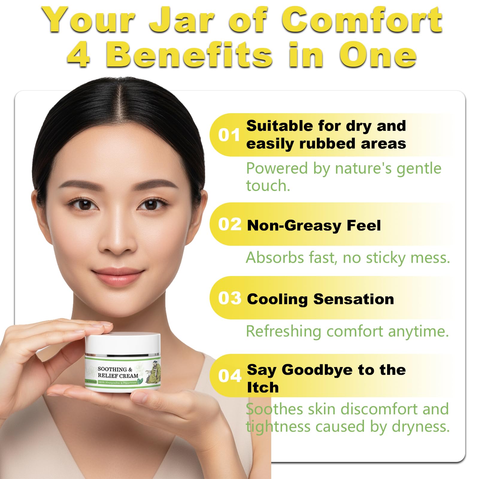 3 Pcs Soothing Relief Cream,Natural Hydrating & Cooling Ointment,30g/1.06oz