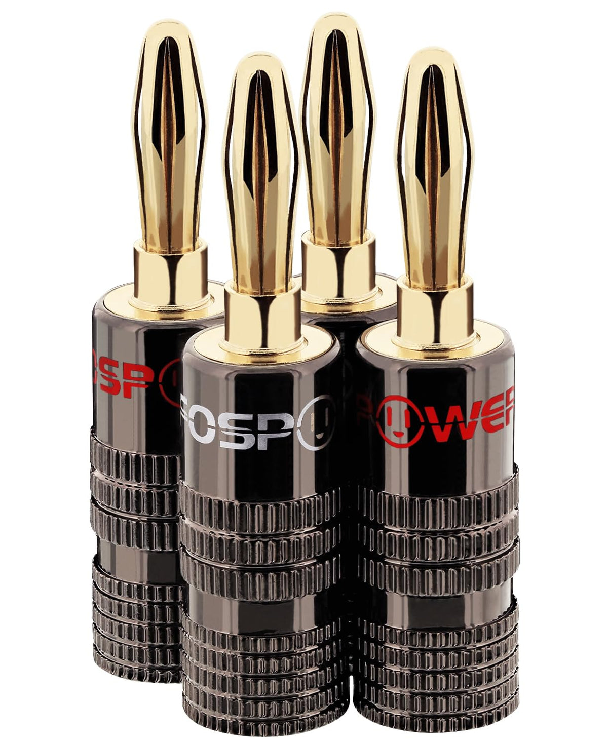 FosPower Banana Plugs 12 Pairs 24 pcs Closed Screw 24K Gold - FosPower Official Imagery - 7