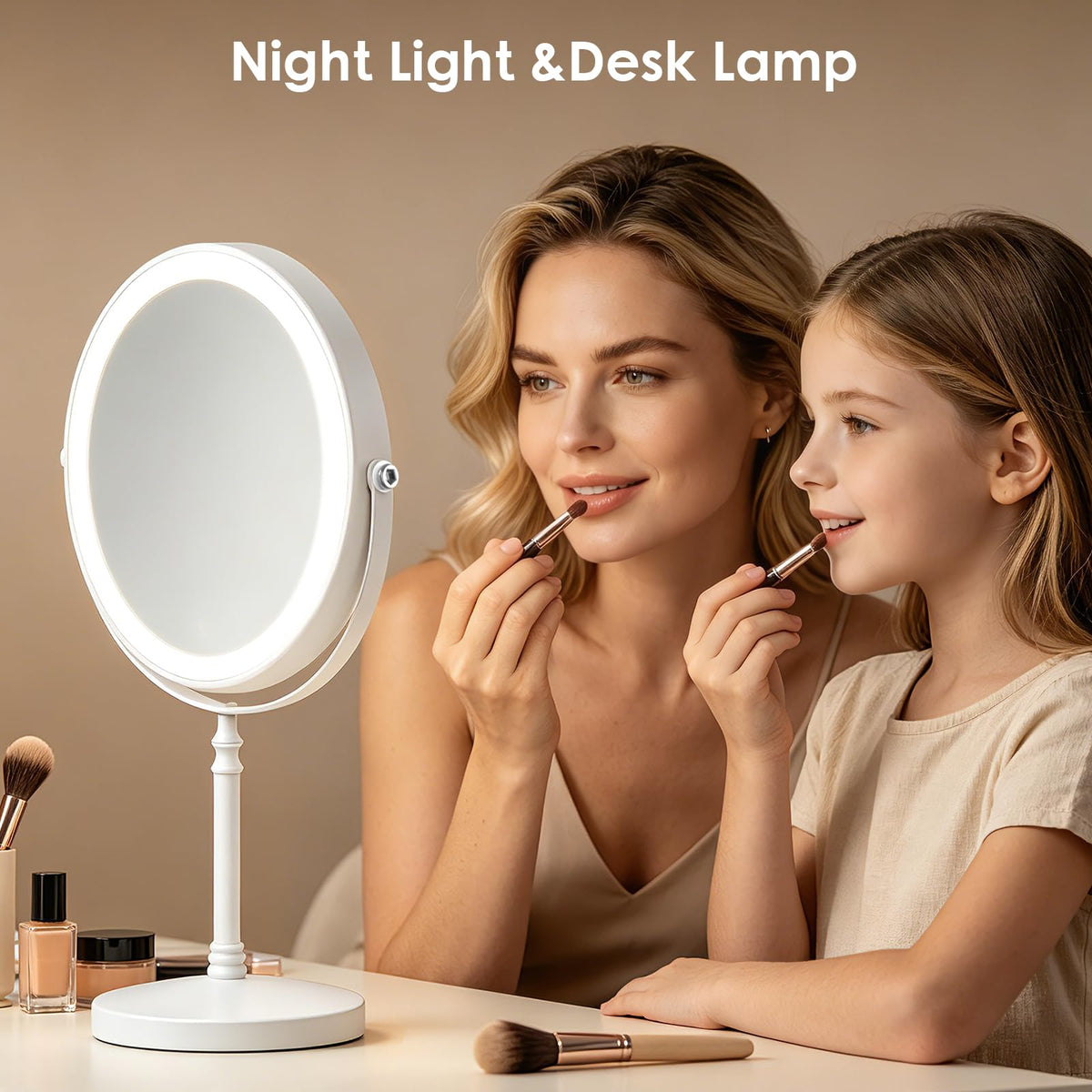 DEIOVWXS Makeup Mirror Rechargeable Vanity Mirror with 3 - DEIOVWXS Official Imagery - 3
