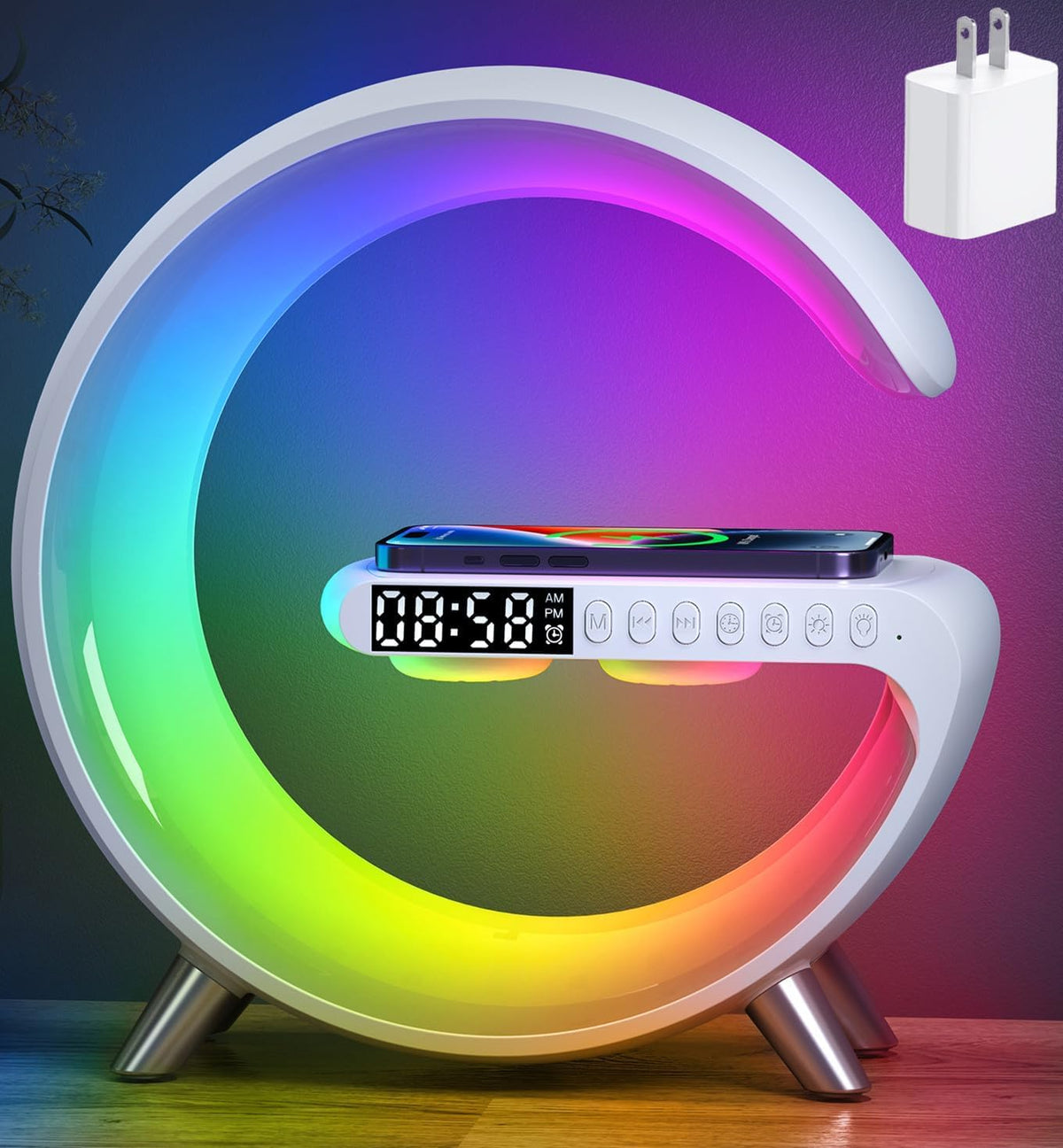 5 in 1 LED Table Lamp with Wireless Charging Bluetooth - RGFF Official Imagery - 1