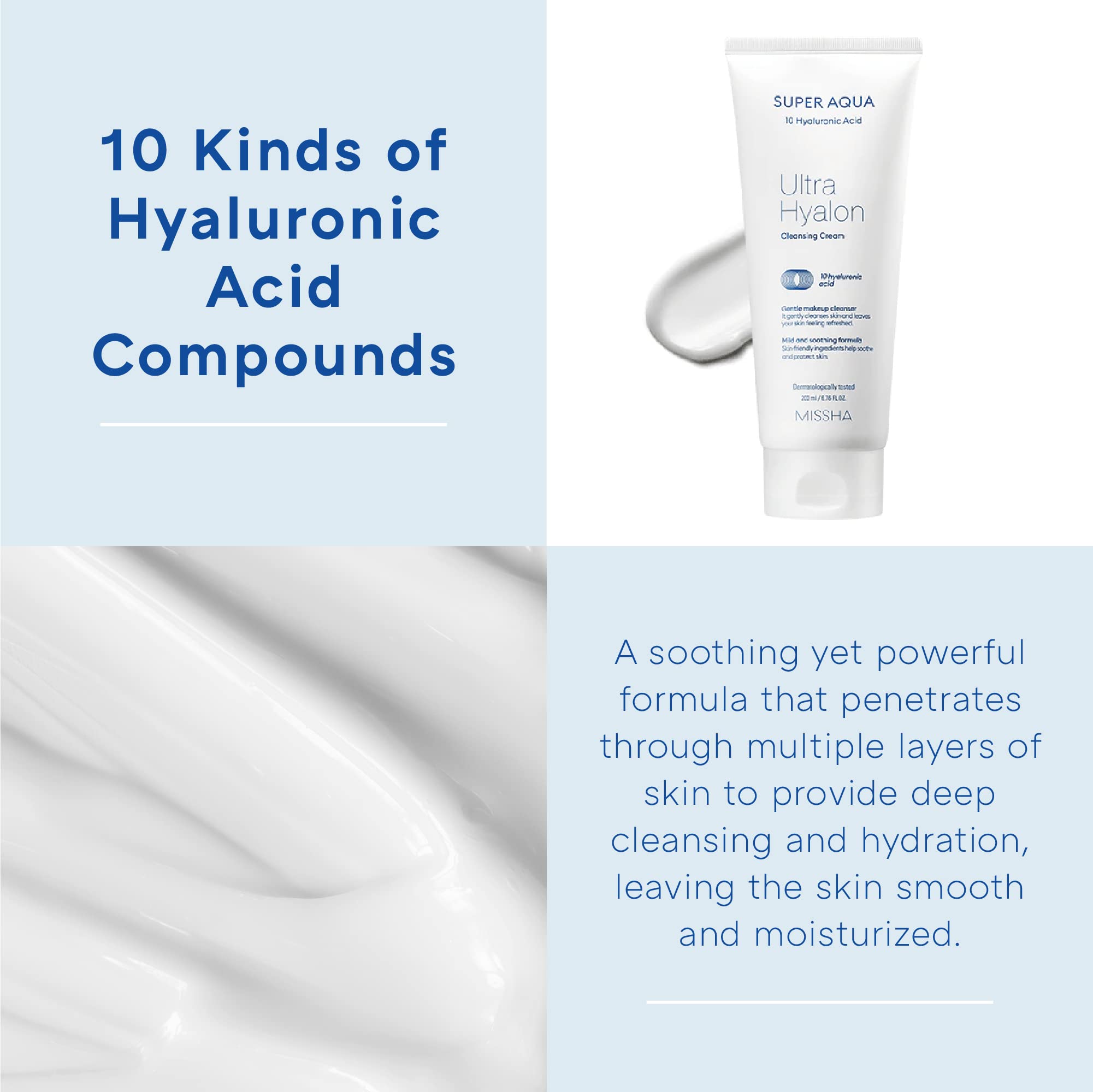 MISSHA Super Aqua Ultra Hyalron Cleansing Cream - MISSHA Official Product Imagery - 5