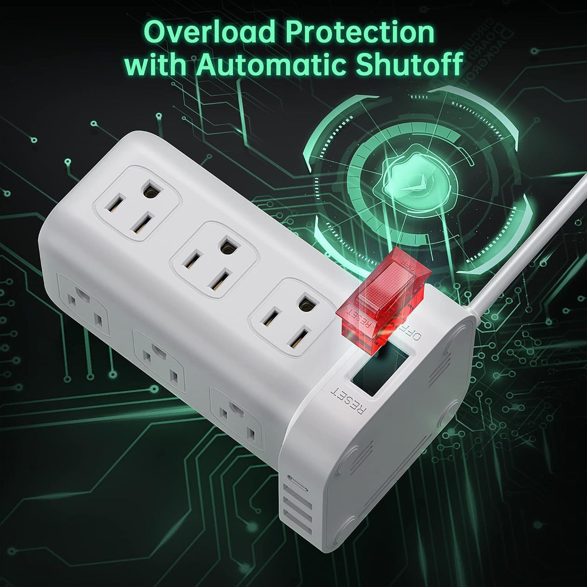 6 5Ft Power Strip Tower with 12 Widely Outlets 4 USB Ports - SMALLRT Official Imagery - 4
