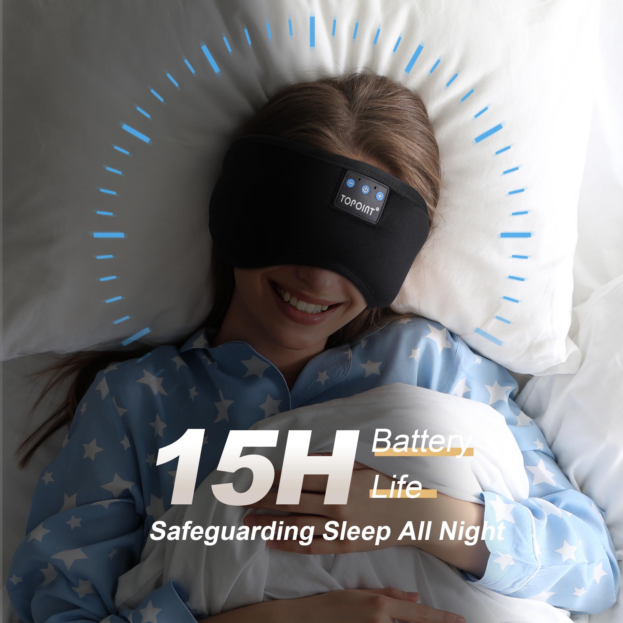 TOPOINT Sleep Mask with Headphones Bluetooth 5.4 Wireless, Sleep - TOPOINT Official Product View 5