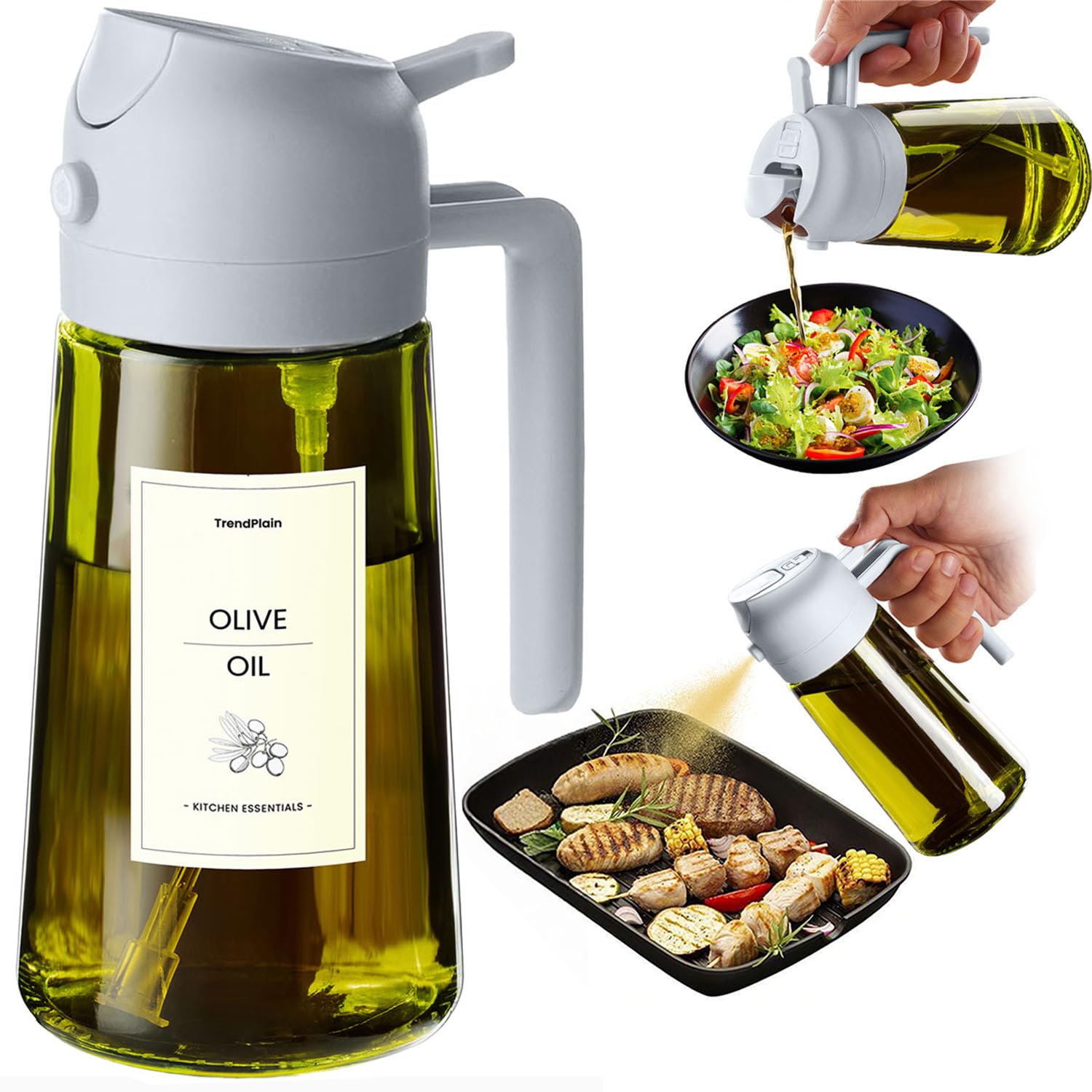 TrendPlain - Original 16oz/470ml Olive Oil Dispenser Bottle for Kitche - View 8