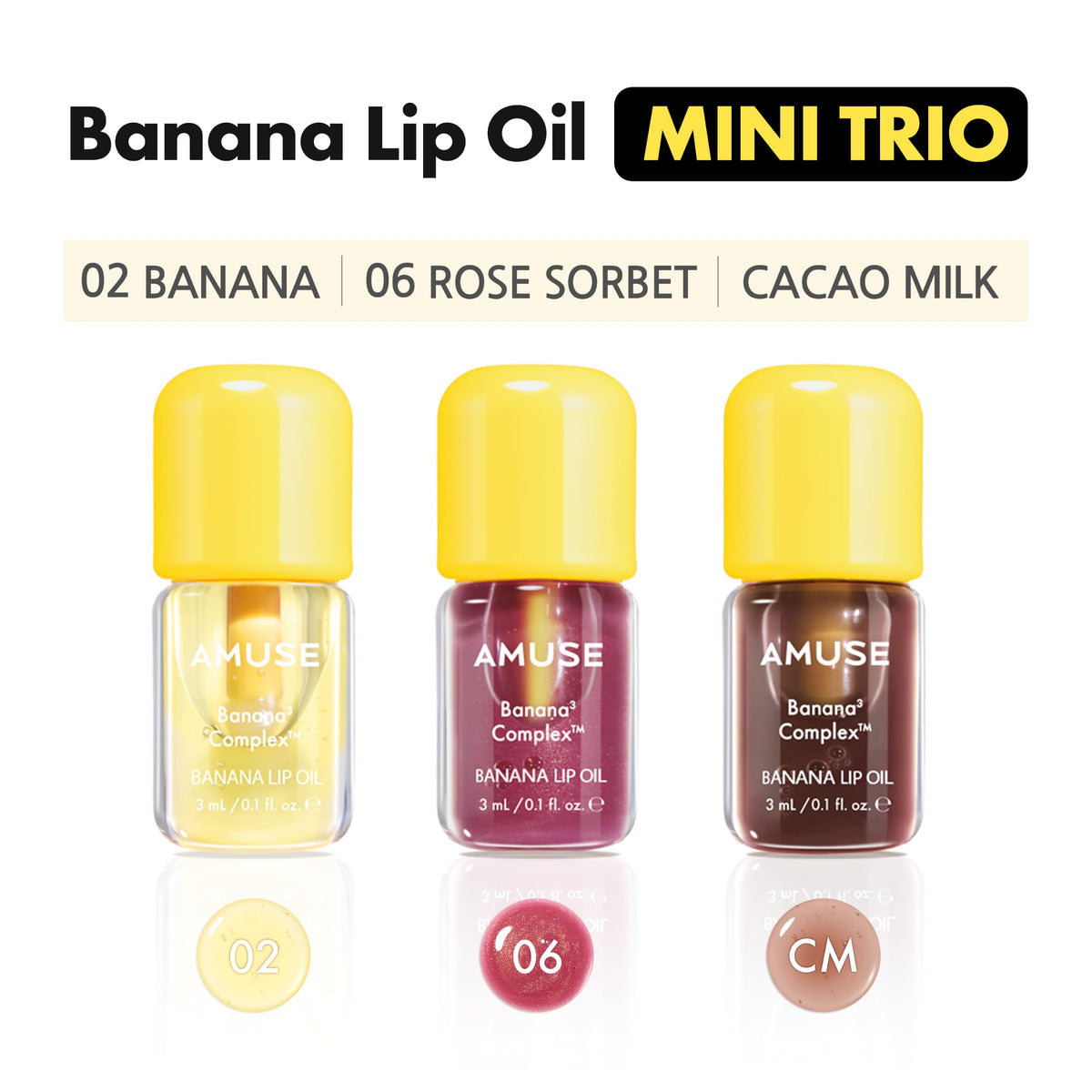 Amuse SEOUL Banana Lip Oil MINI TRIO SET - Amuse Official Imagery - 3