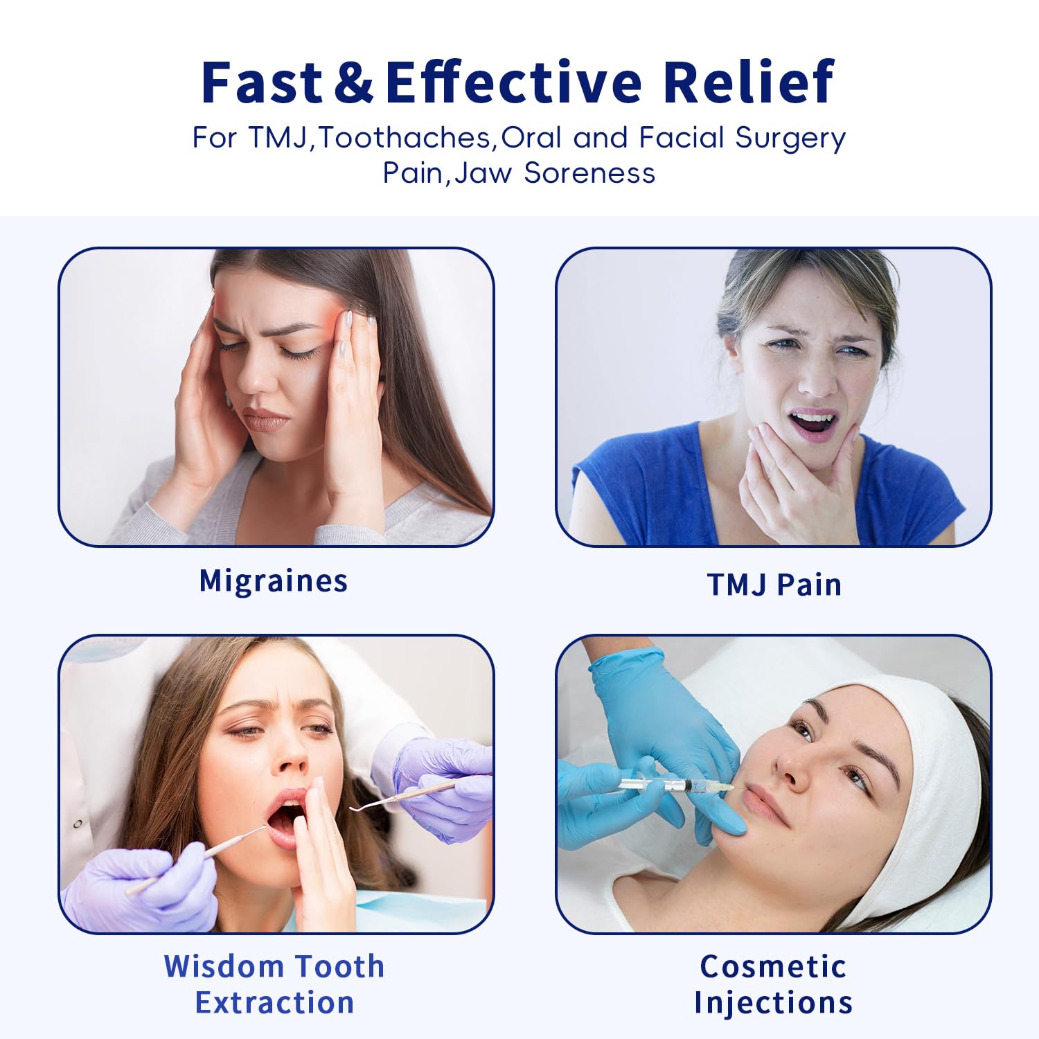 CONBELLA wisdom teeth ice pack wrap for hot and cold therapy, designed for soothing dental pain and swelling relief.