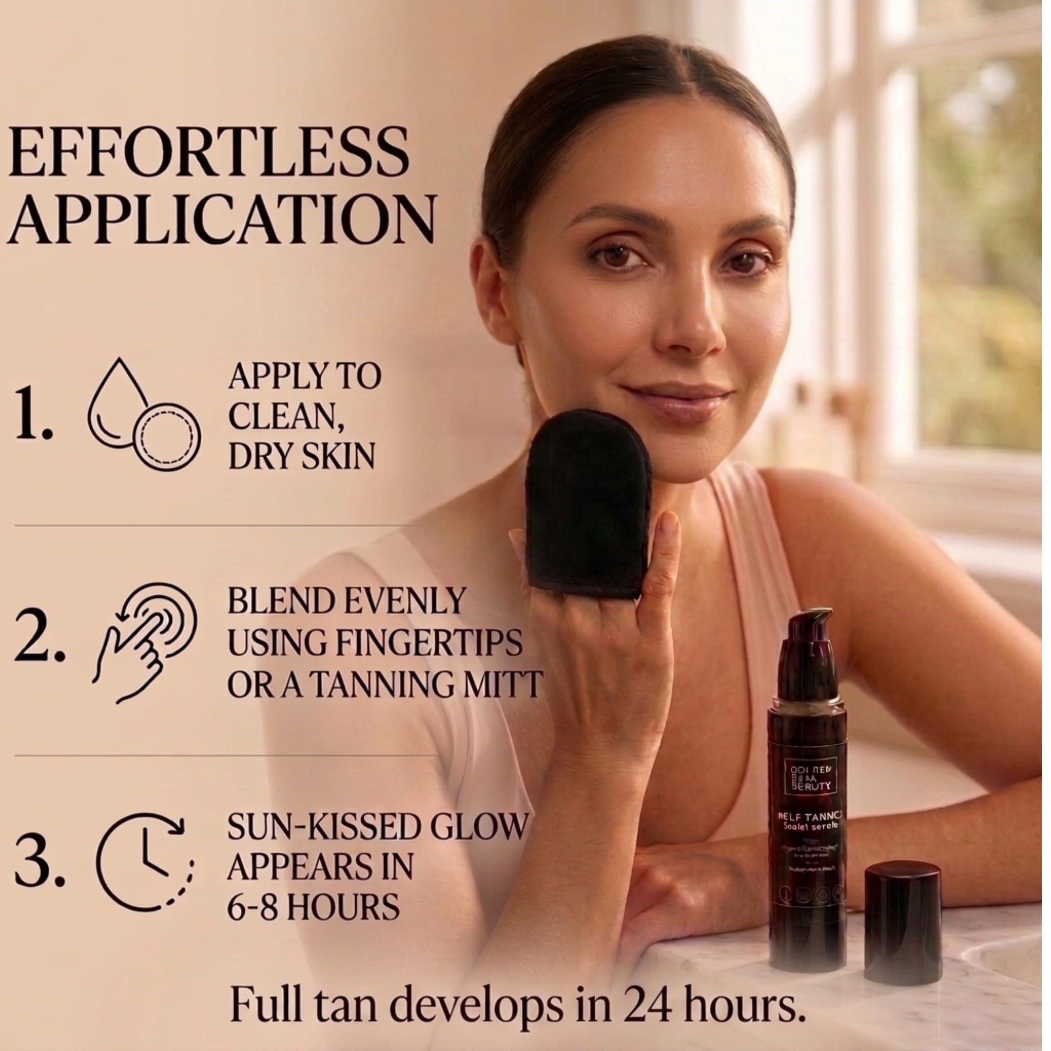 Face Tanner – Self Tan Serum w/Hyaluronic Acid and Organic Oils, Self Tanners Best Sellers, Facial Sunless Tanner for Natural Sunkissed Glow, Fake Tan Moisturizer, 2.0 fl - GOLDEN STAR BEAUTY Official Product View 5