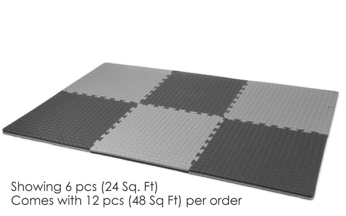 1 Extra Thick 48 sq ft Reversible EVA Gym Foam Floor Mat - Xspec Official Imagery - 6