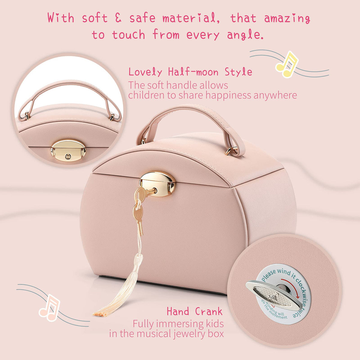 VLANDO 2 Layer Girls Musical Jewelry Box with Ballerina and - VLANDO Official Imagery - 5