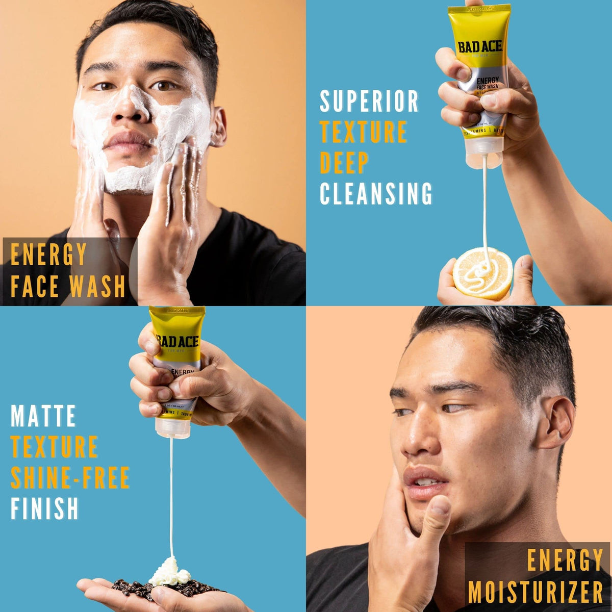 BAD ACE Energy Men s Facewash and Moisturizer Set - BAD ACE Official Imagery - 4