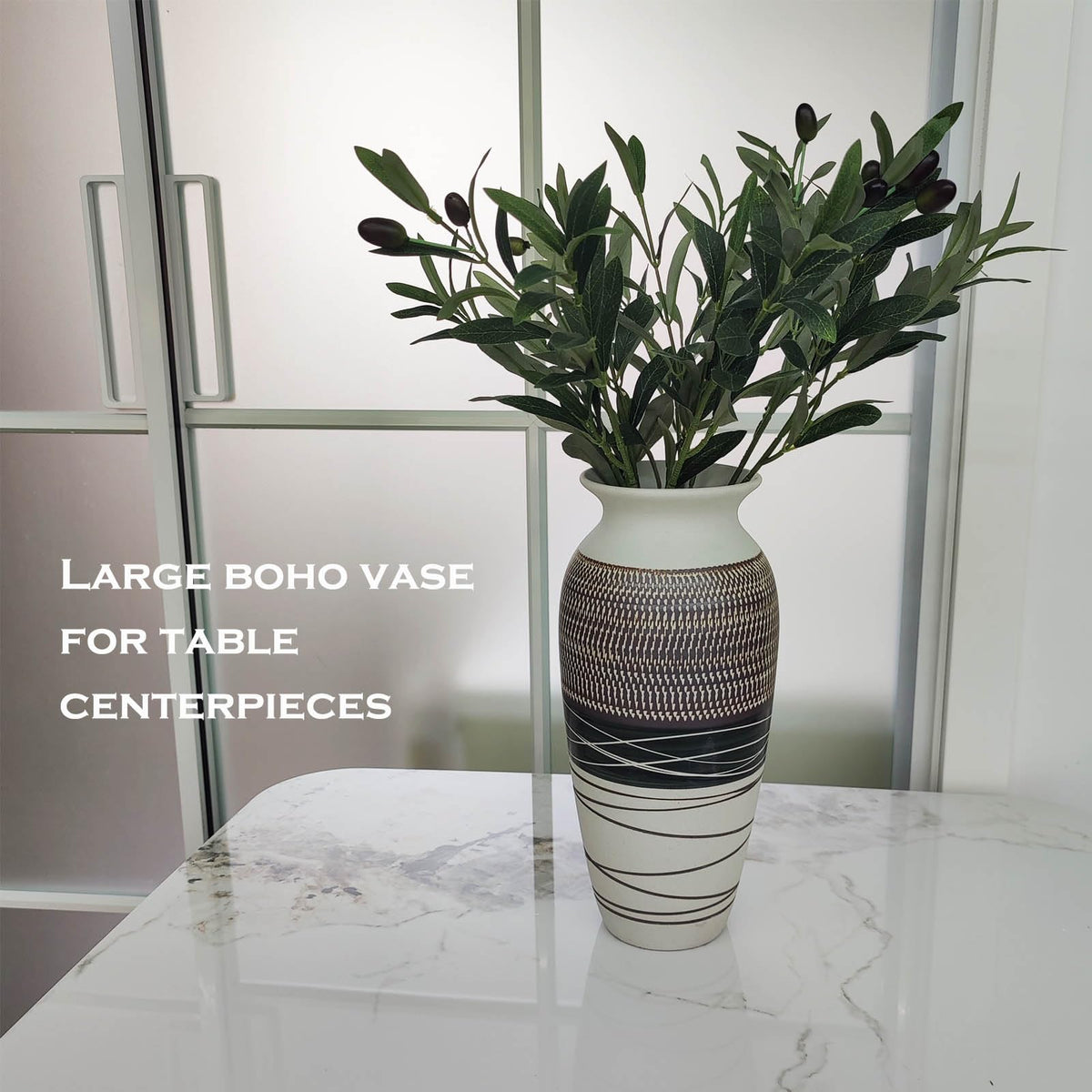 12 6 Tall Vintage Ceramic Rustic Farmhouse Vase - HUBUISH Official Imagery - 7
