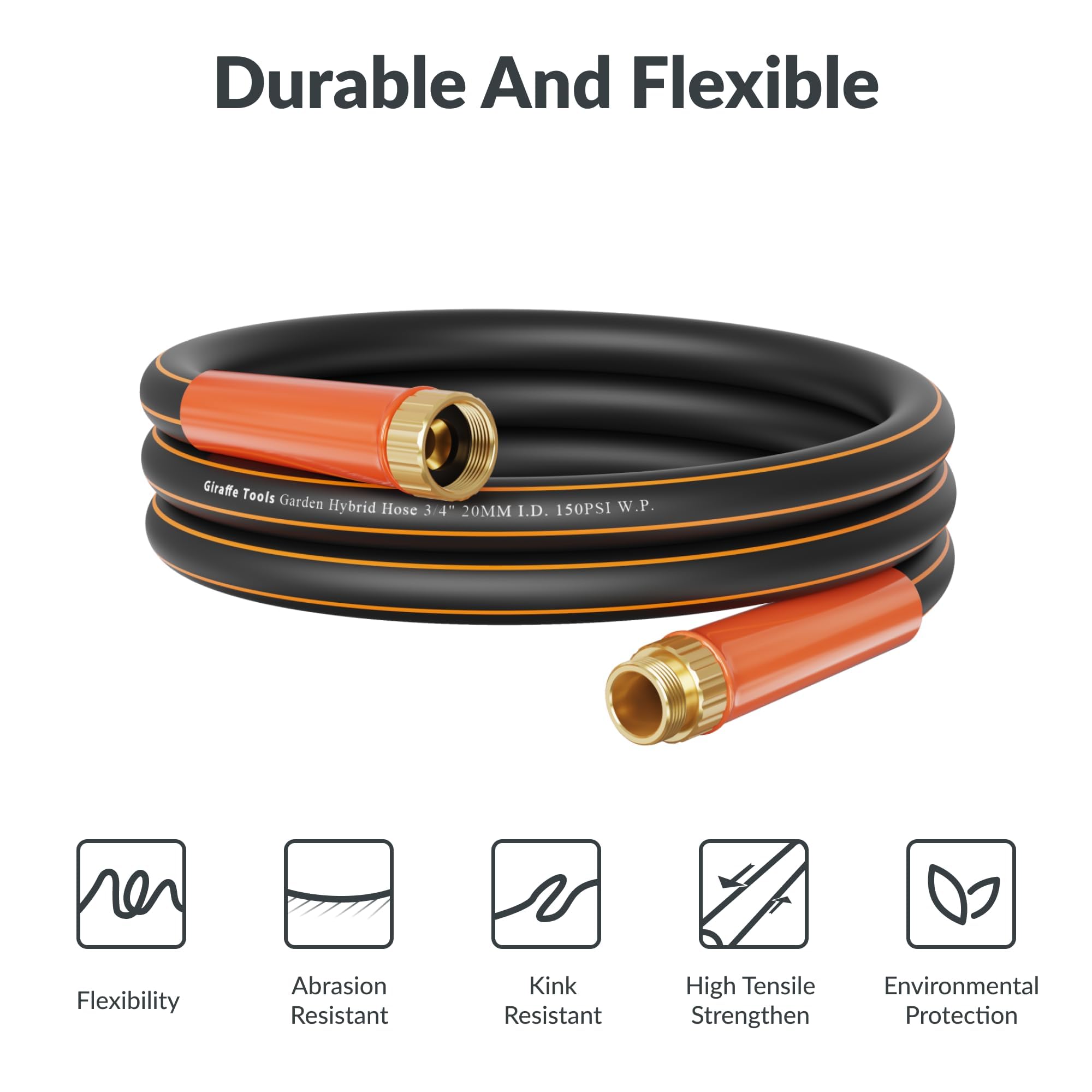 Giraffe Tools Garden Hose 100ft x 3/4" - Giraffe Tools Official Product View 4