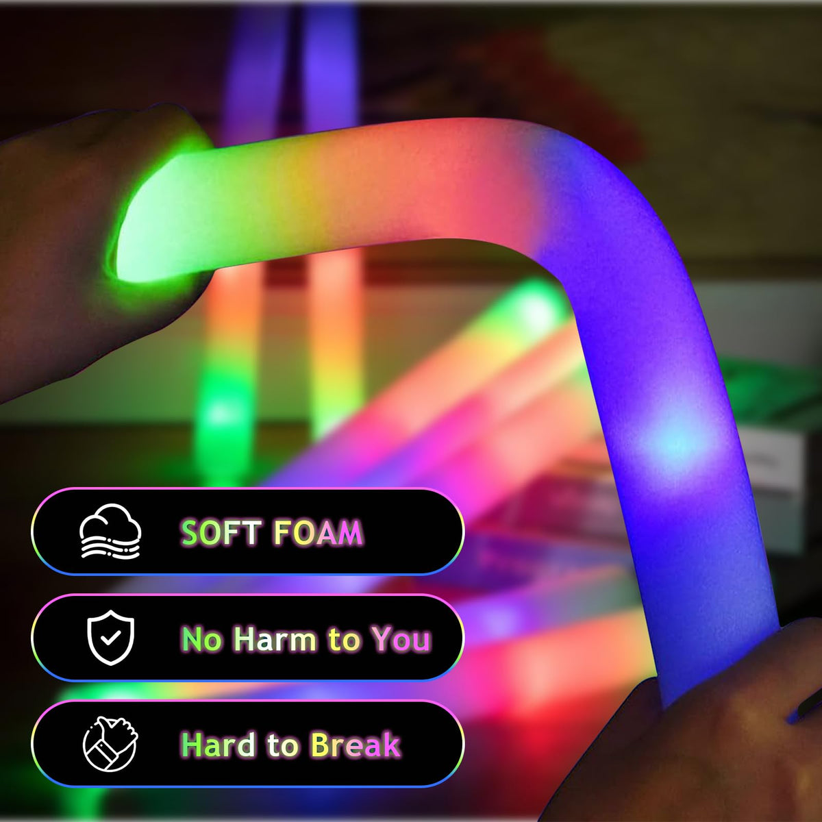 30pcs Foam Light up Sticks Bulk Glow in the Dark Party - Blu7ive Official Imagery - 7