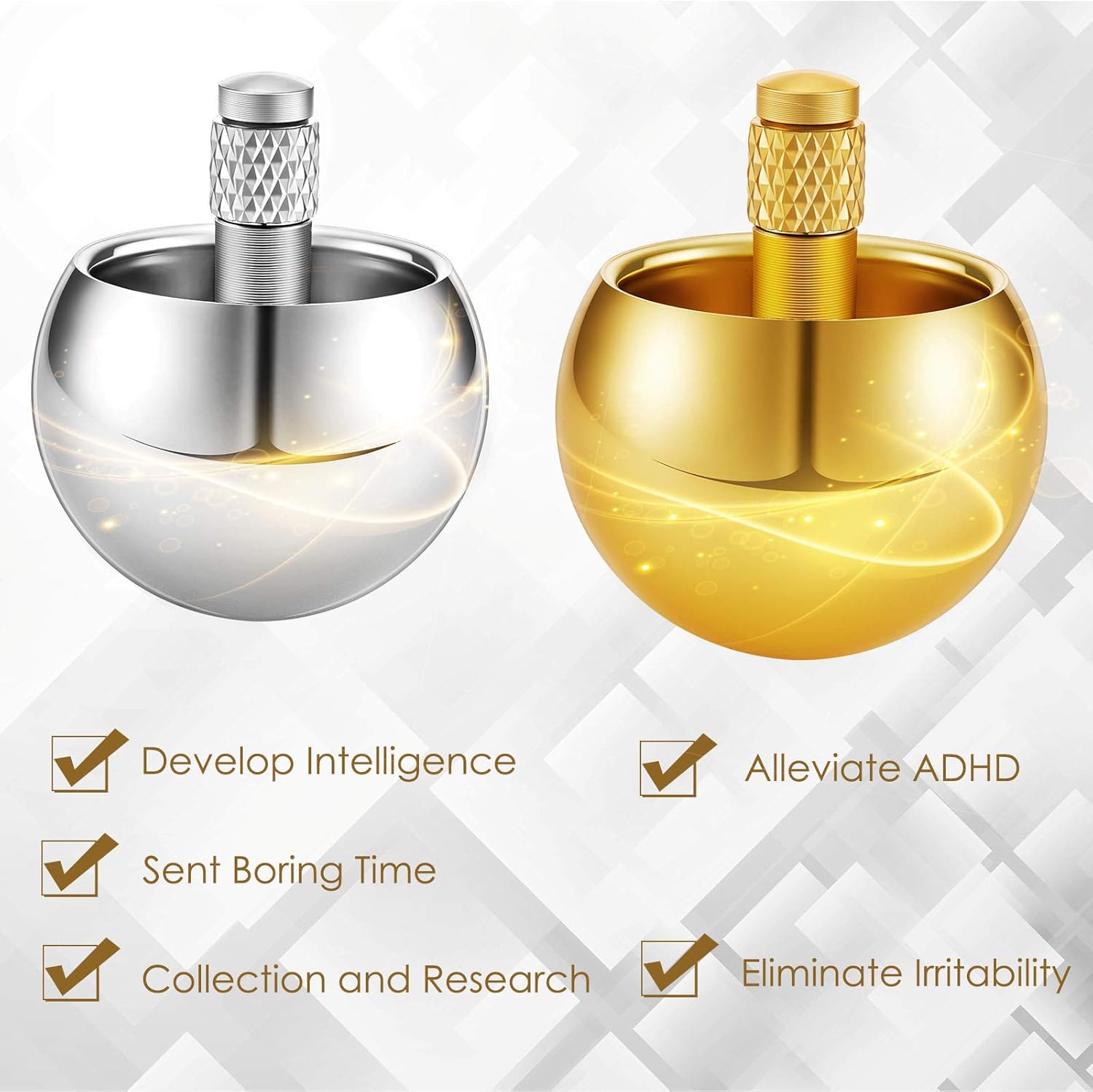 Skylety metal spinning top set with aluminum flip-over gyroscope and stainless steel construction, ideal for balancing and spinning fun.