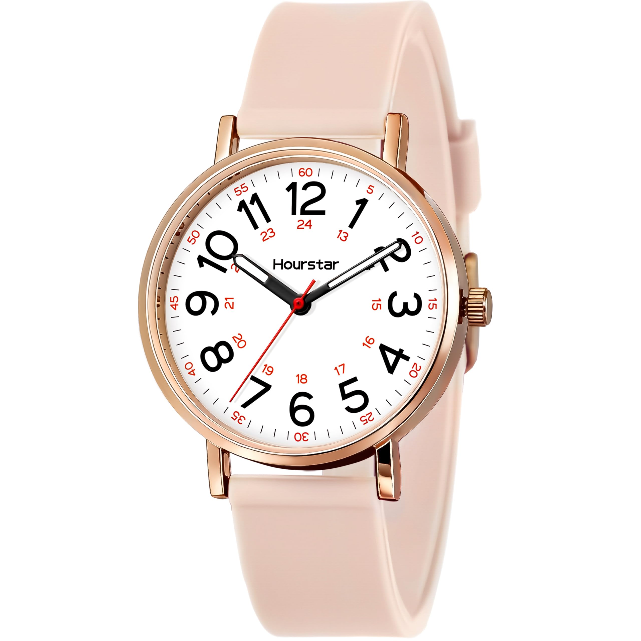 Hourstar Women's Analog Nurse Watch | Second Hand | Easy Read | Silico - View 1