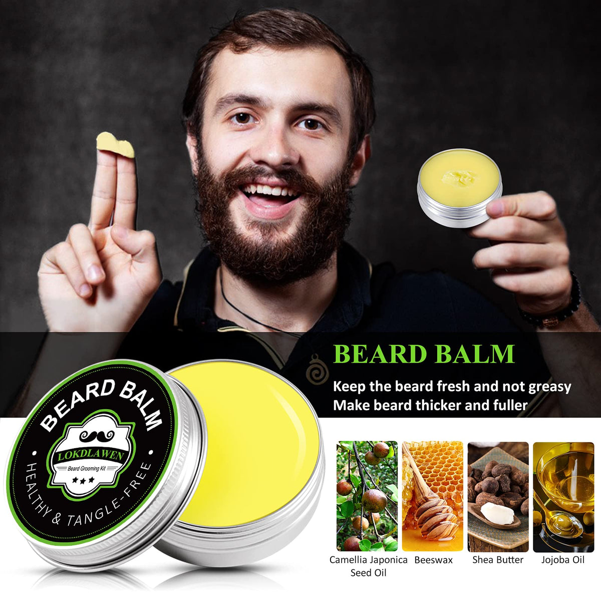 Beard Kit for Men Fathers Day Dad Gifts with Beard Wash - LOKDLAWEN Official Imagery - 6