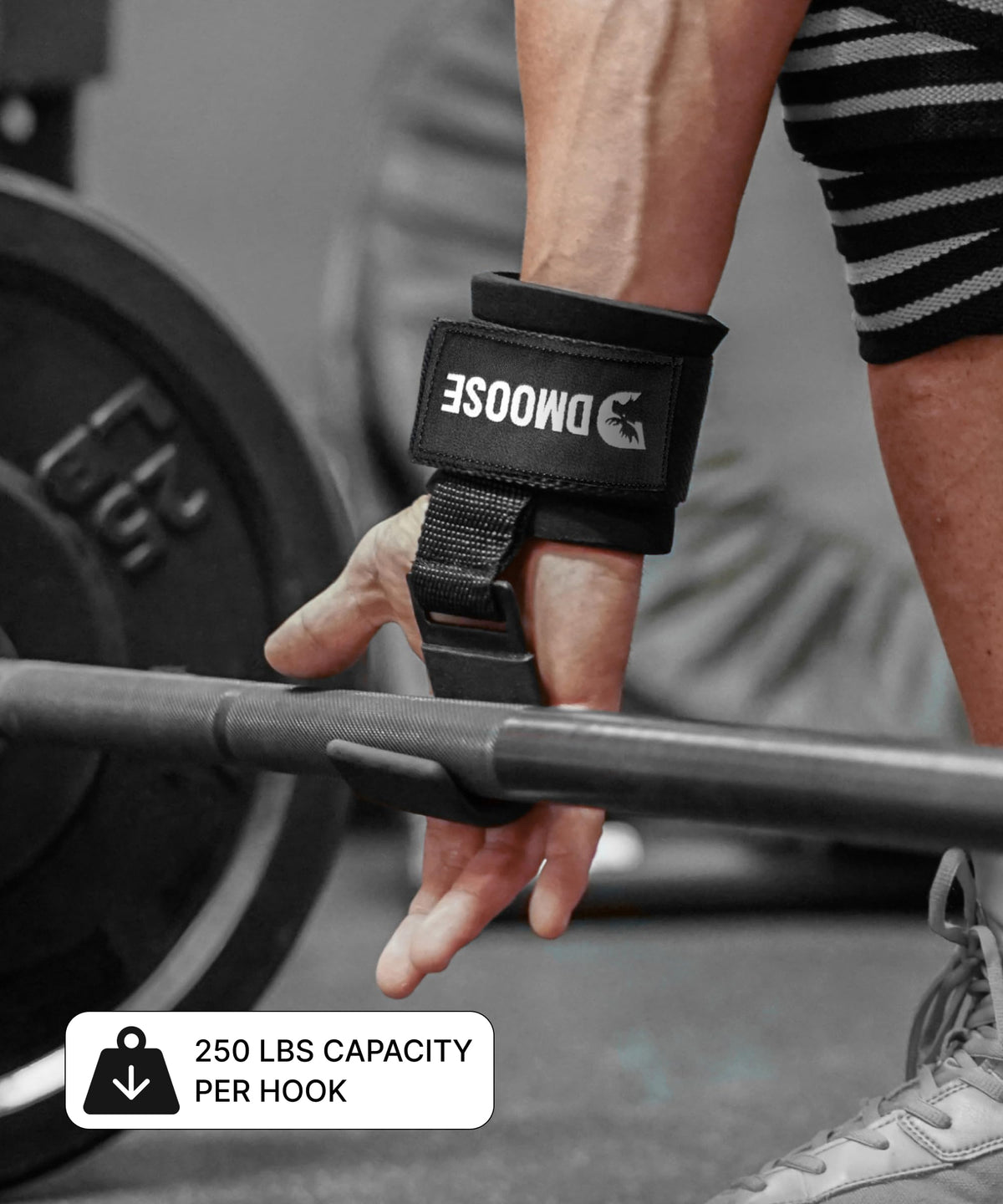 DMoose Fitness Weight Lifting Hooks for Deadlifts Pull Ups - DMoose Fitness Official Imagery - 5