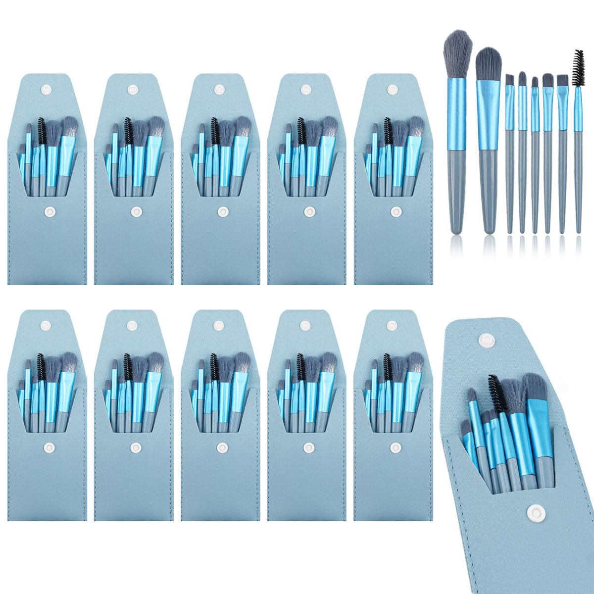 10 Travel Size Makeup Brushes Sets Girl Makeup Party Favors - HDFCLUP Official Imagery - 8
