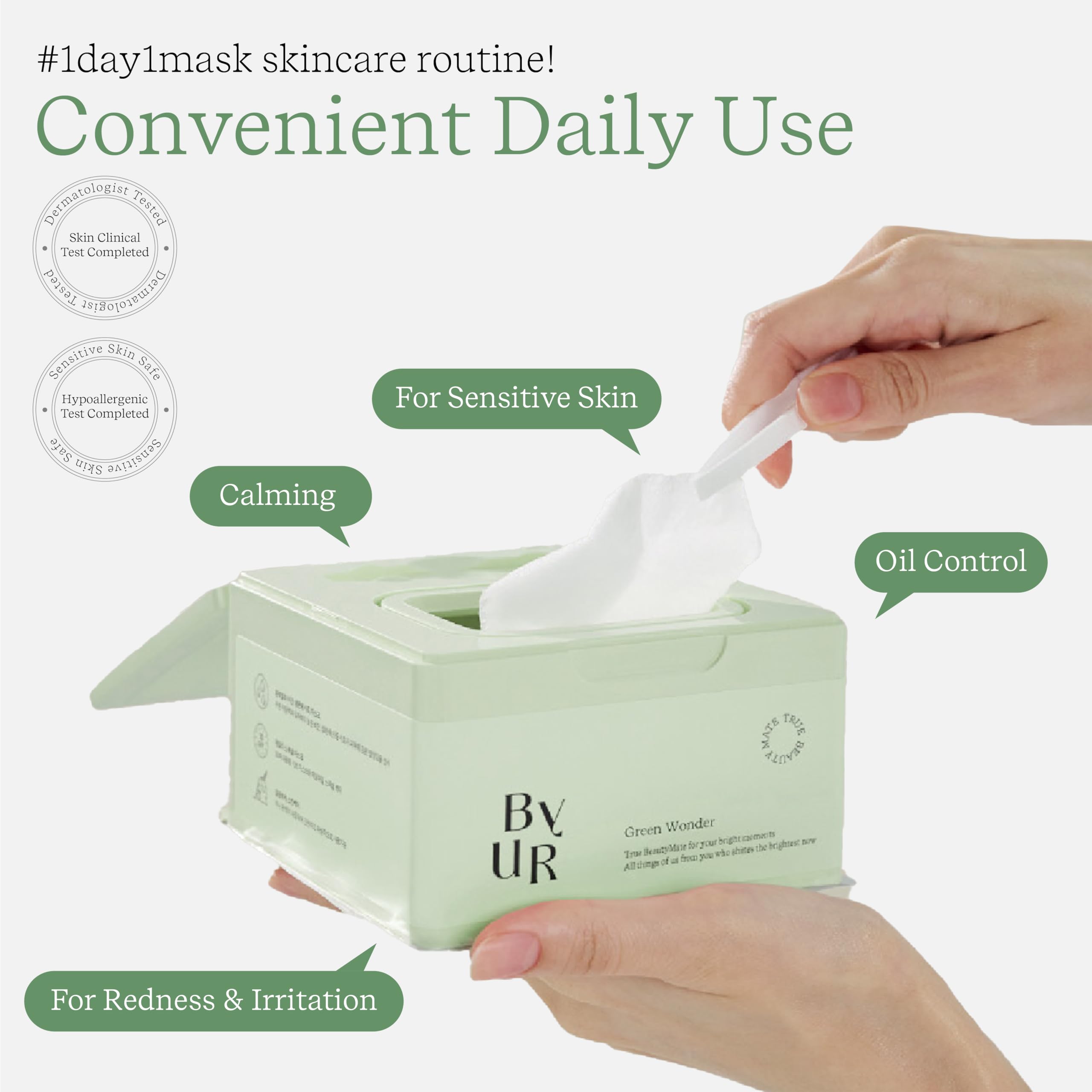 ByUR Green Wonder Daily Aqua Serum Mask (30 Count) Hydrating - ByUR