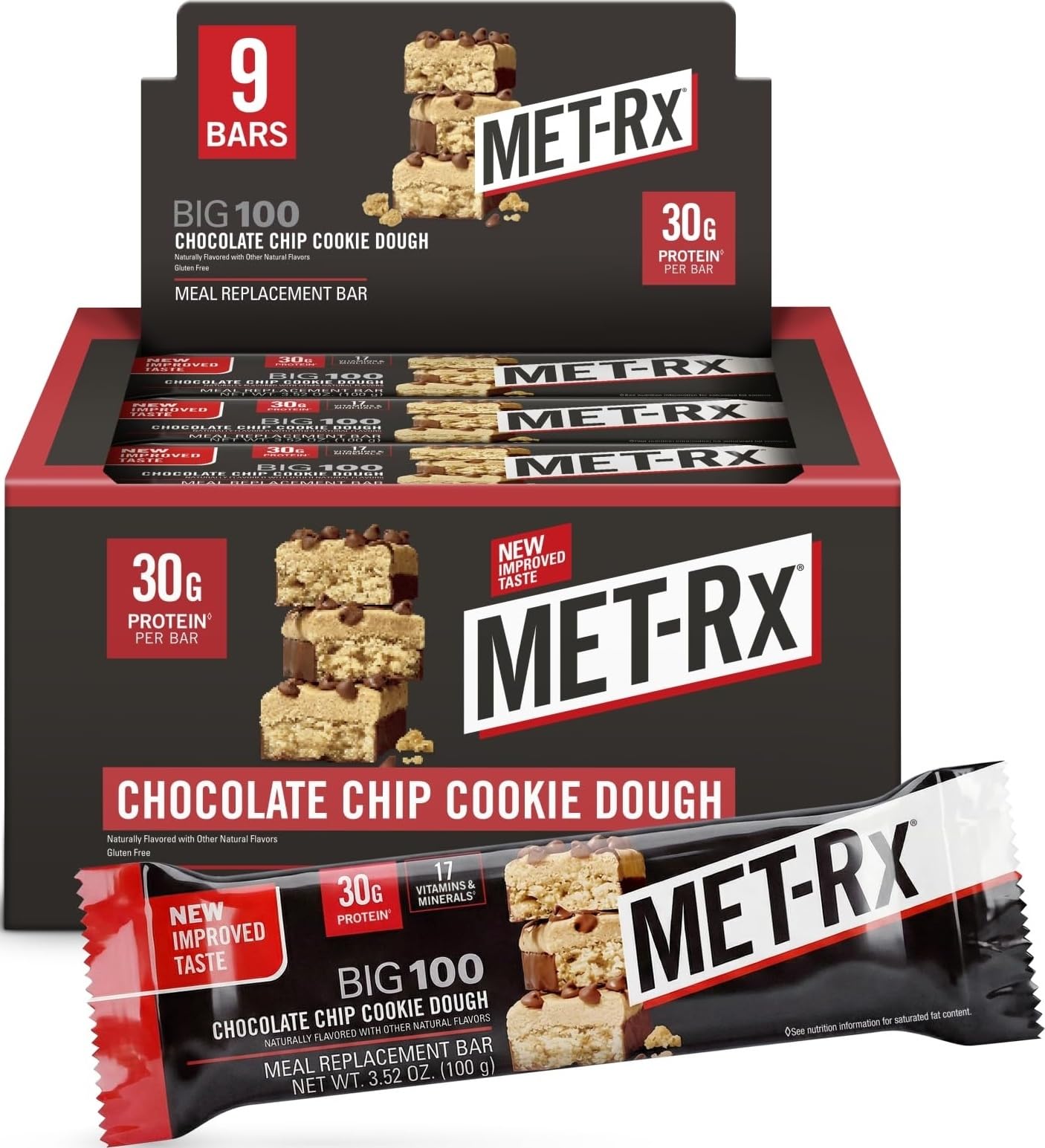 MET-Rx Big 100 Protein Bars, Peanut Butter Pretzel, 30g Protein, - MET-Rx Official Product View 10