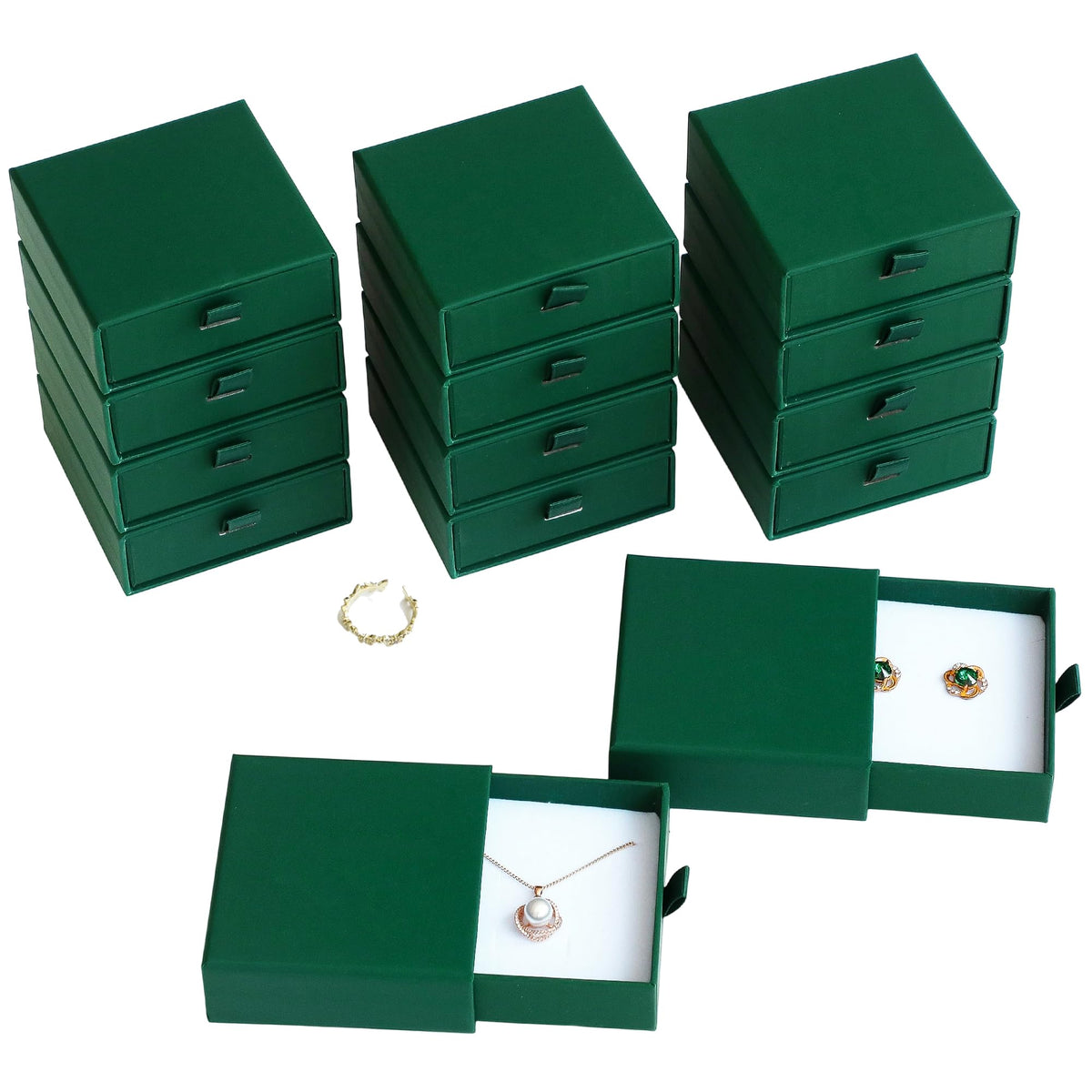 40Pcs Dark Green Small Jewelry Boxes 3 543 541 26in - Handmade Official Imagery - 1
