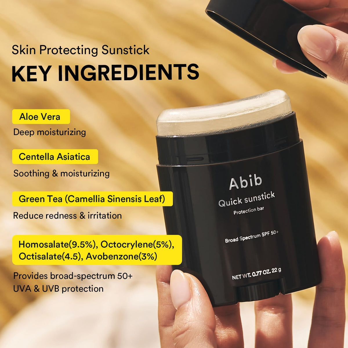 Abib Quick Sunstick Protection Bar SPF50 Broad Spectrum - Abib Official Product Imagery - 3