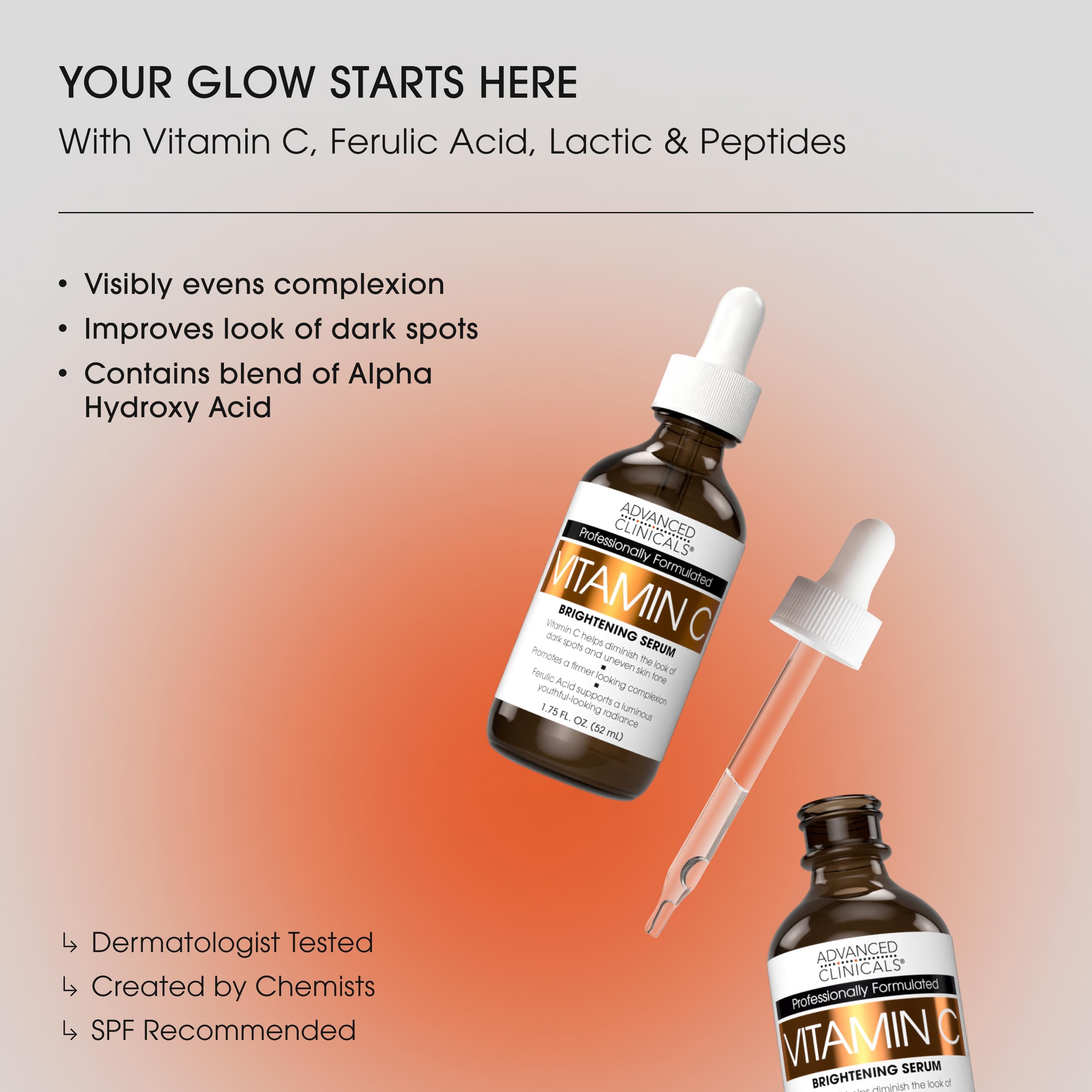 Advanced Clinicals Vitamin C Cream Vitamin C Serum 2PC - Advanced Clinicals Official Imagery - 3