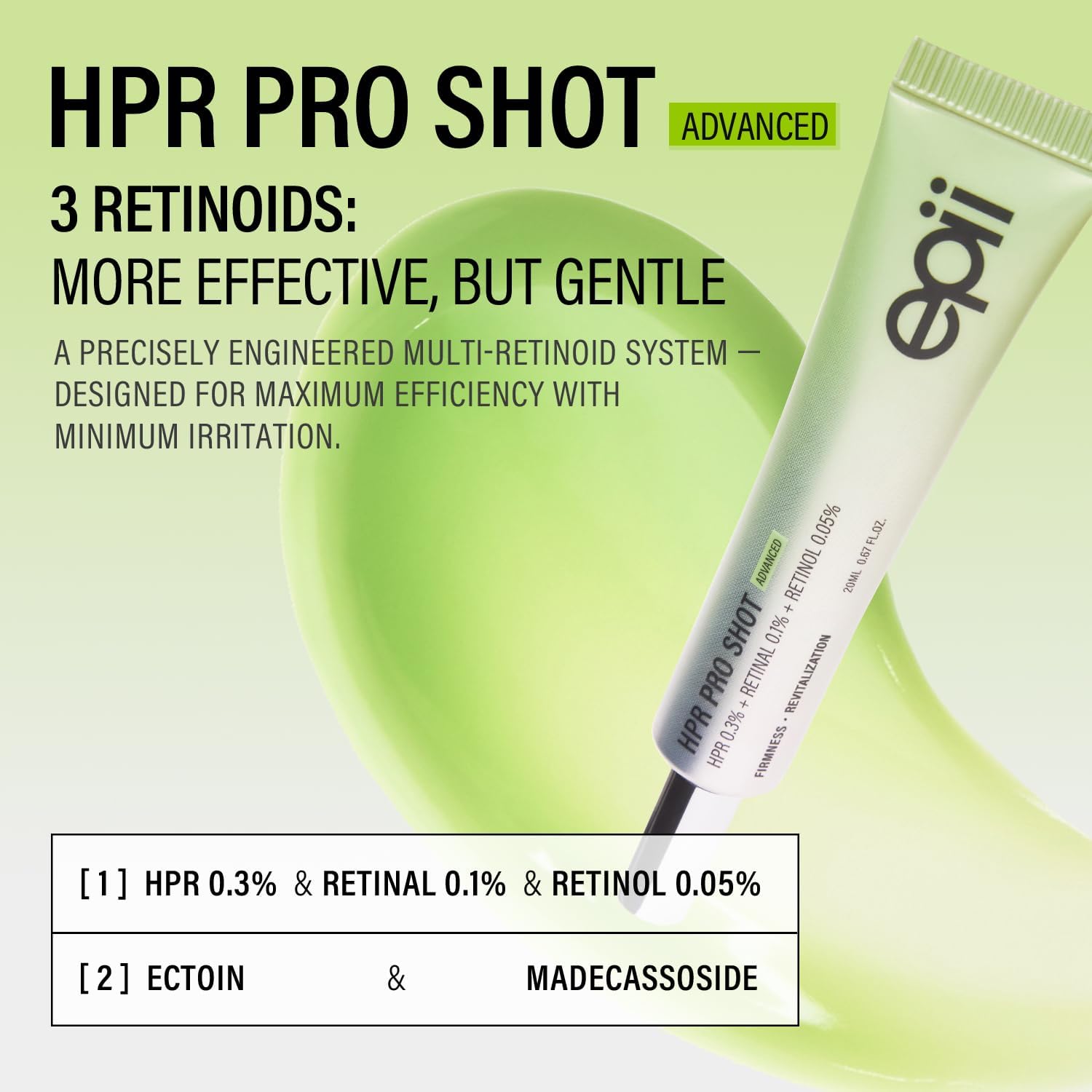 epii HPR PRO SHOT Triple Retinoid Firming Cream, 0.3% HPR, 0.1% Retinal, 0.05% - epii Official Product View 3