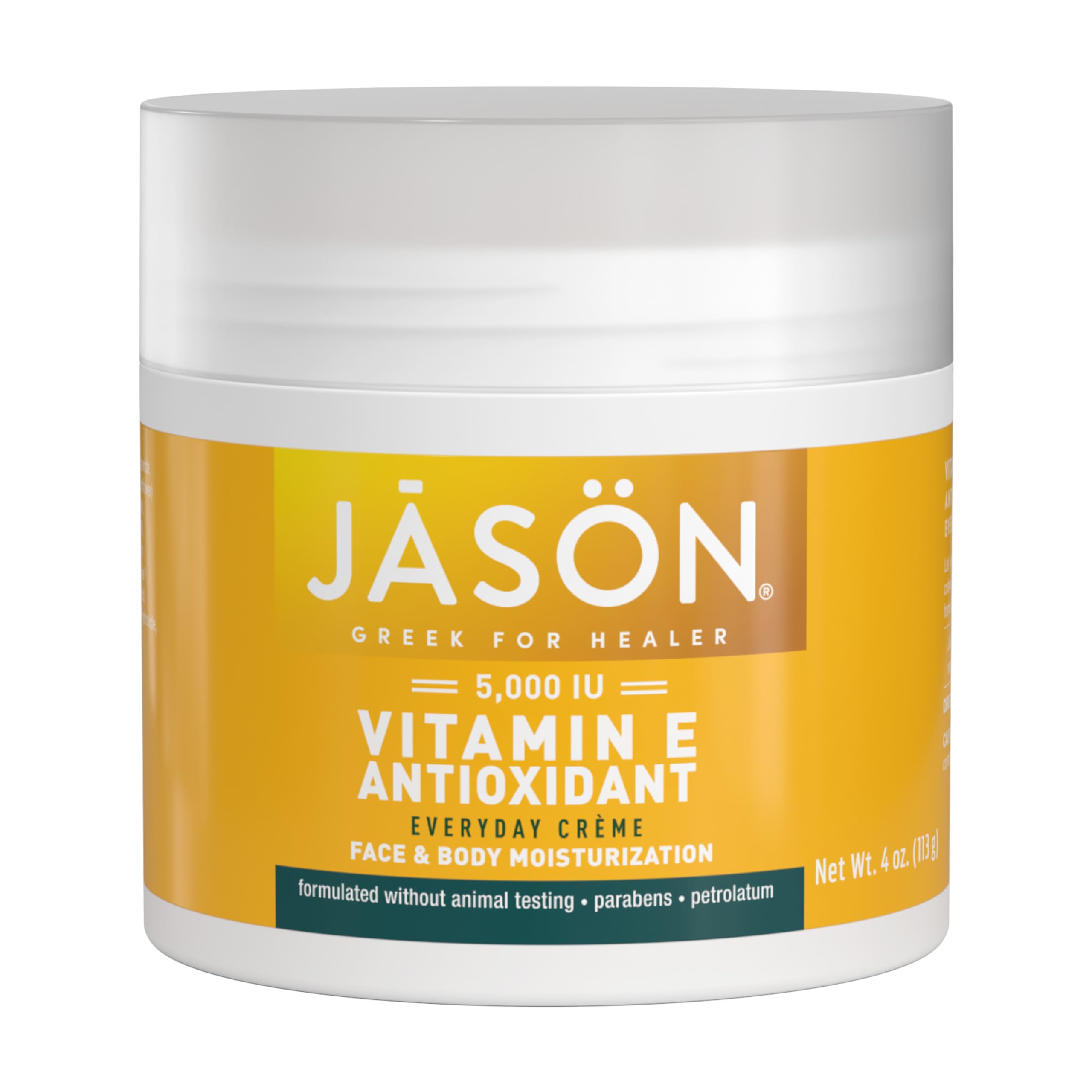 JASON Vitamin E 5,000 IU Moisturizing Crème, For Face and Body, - JASON