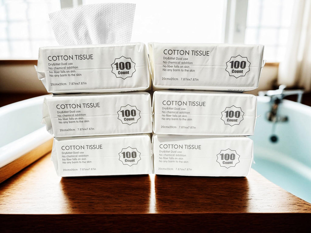 Disposable Cotton Facial Cleansing Dry Wipes White Soft - AM RIGHT THIRTY Official Imagery - 7