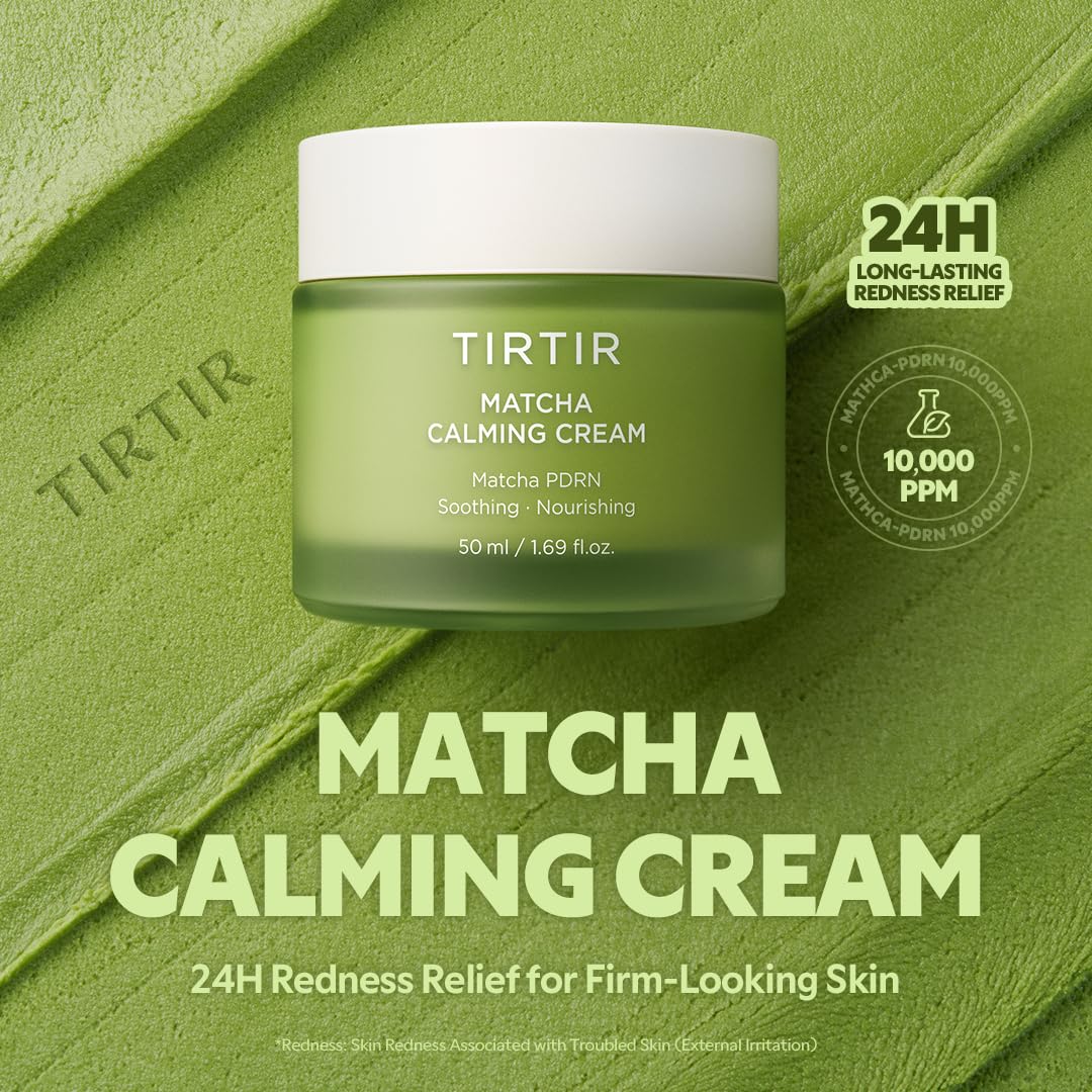 TIRTIR Matcha PDRN Calming Cream 1.69 Fl Oz | 24H Hydrating Korean Cruelty Free Moisturizer Daily Skin Care for Sensitive to All Skin - TIRTIR Official Product View 4