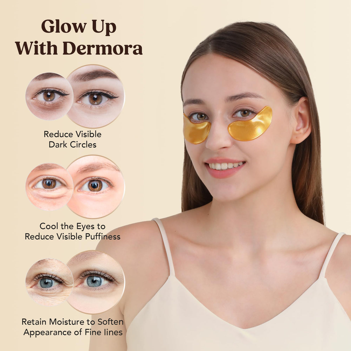 DERMORA Golden Glow Under Eye Patches - DERMORA Official Imagery - 4