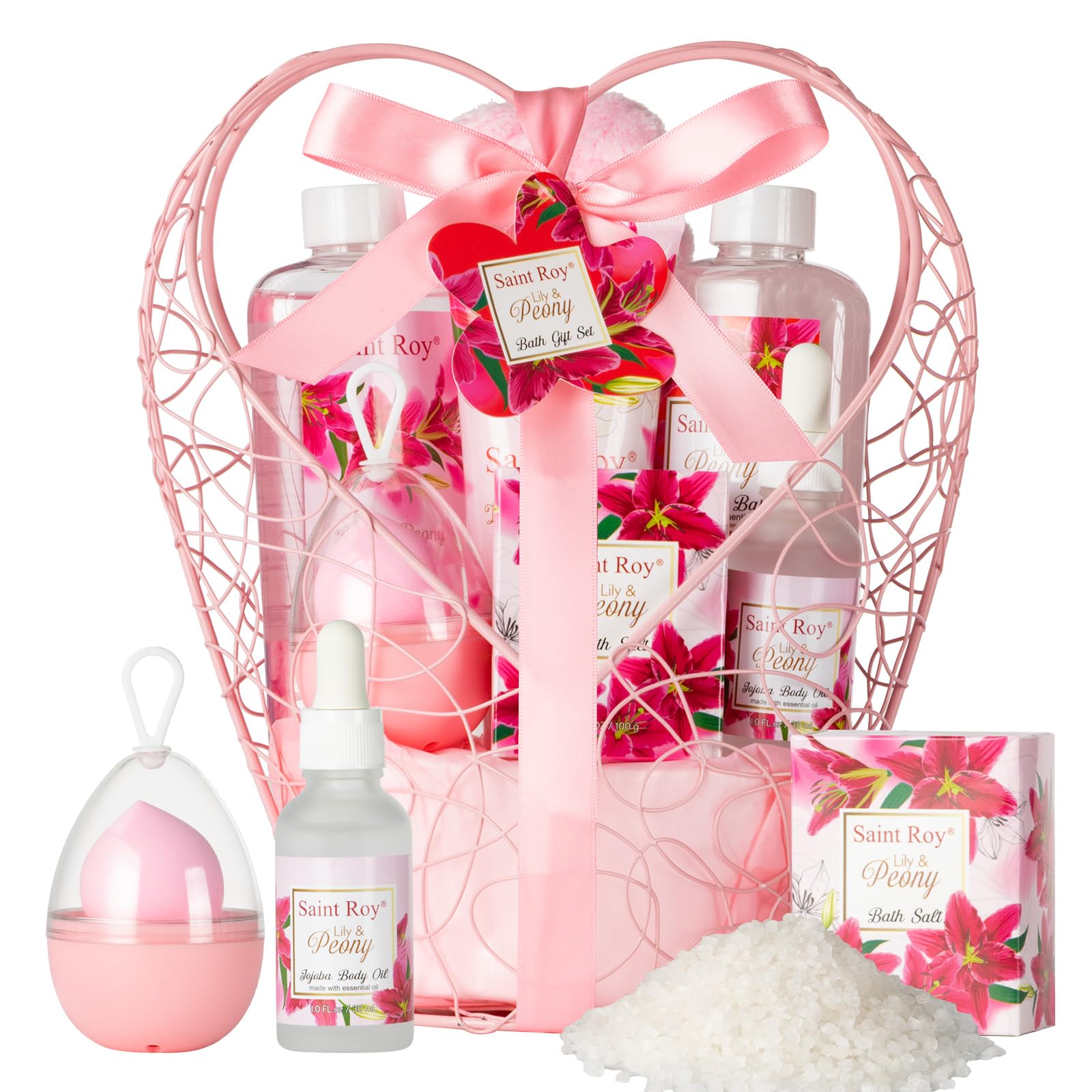 Spa Bath &amp; Body Gifts for Women, Jasmine Peony Spa Gift - Saint Roy