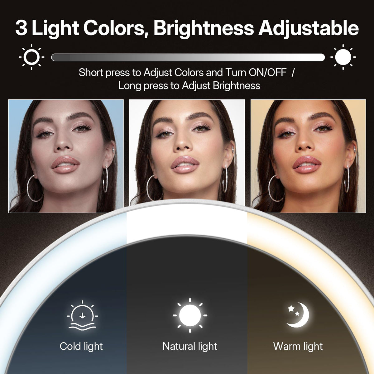 LitBear Travel Makeup Mirror with Lights 10X 1X Foldable - LitBear Official Imagery - 6