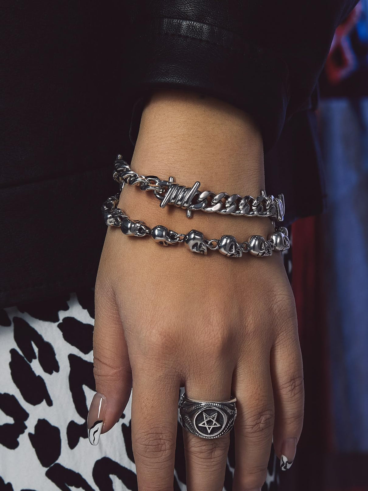 Bandmax Bold Punk Stainless Steel Barbed Wire Chain Bracelet - Bandmax Official Imagery - 7