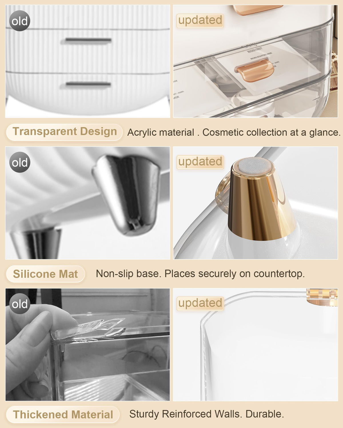 Makeup Organizer Countertop Skincare Holder Bathroom Counter - Anylady Official Imagery - 7