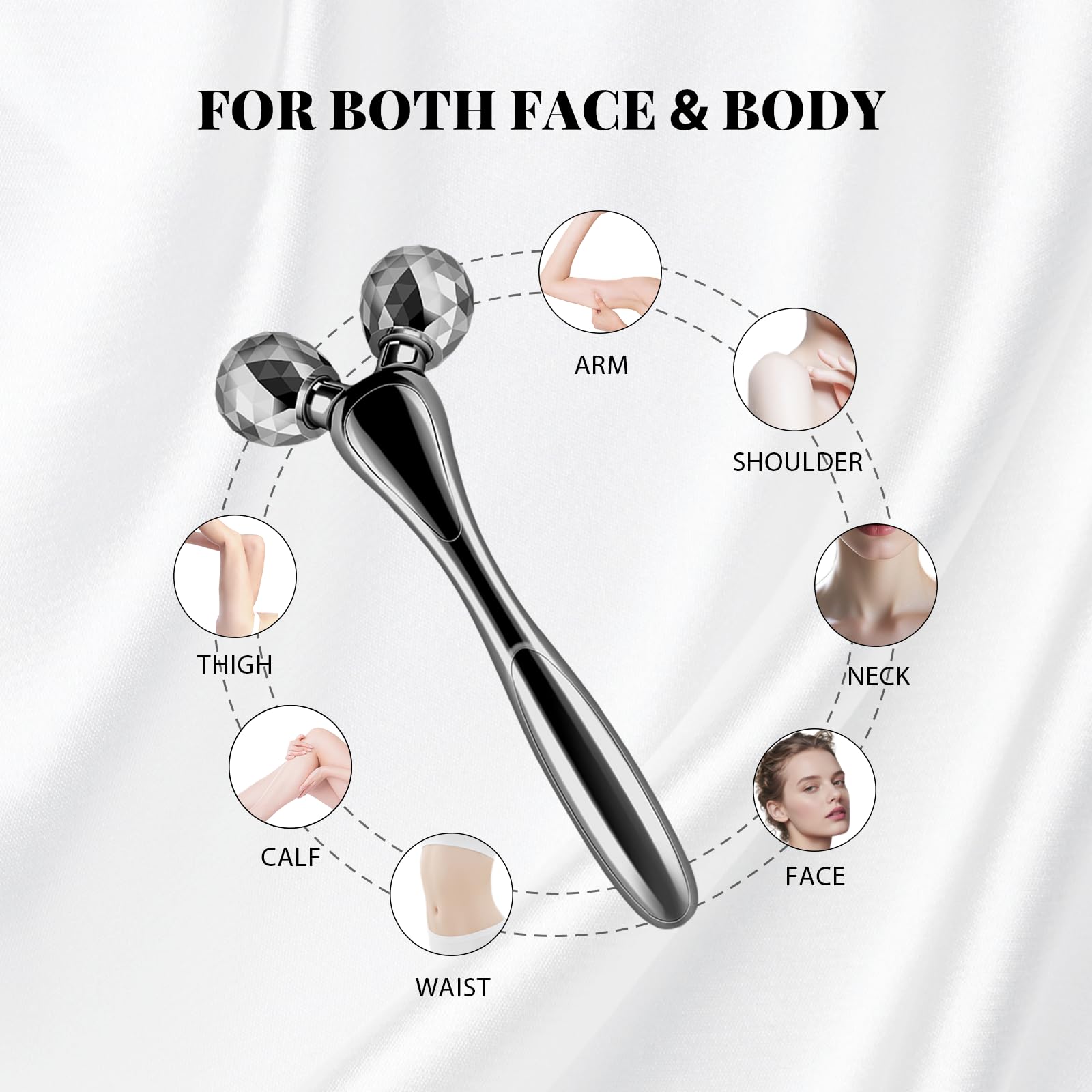 SZMDLX 3D Face Roller Dual Rotating Facial Body Massager