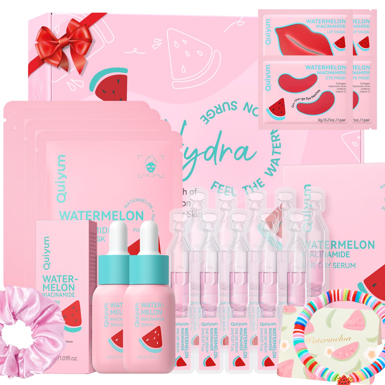 Watermelon & Niacinamide Skincare Set for Women Teens Girls, - Product Imagery
