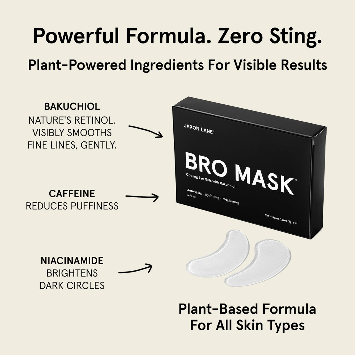 Bro Mask Under Eye Patches for Men for Dark Circles 1 x 6 - JAXON LANE Official Imagery - 3