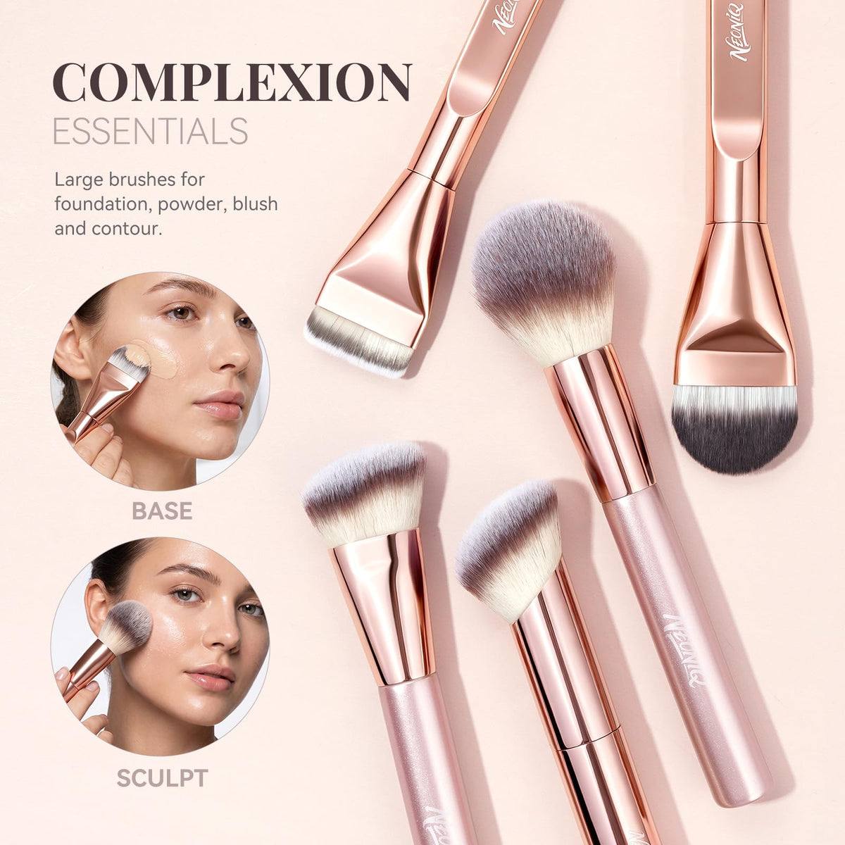 14 PCS Professional Makeup Brushes Set with Travel Cosmetic - NEONIQ Official Imagery - 6